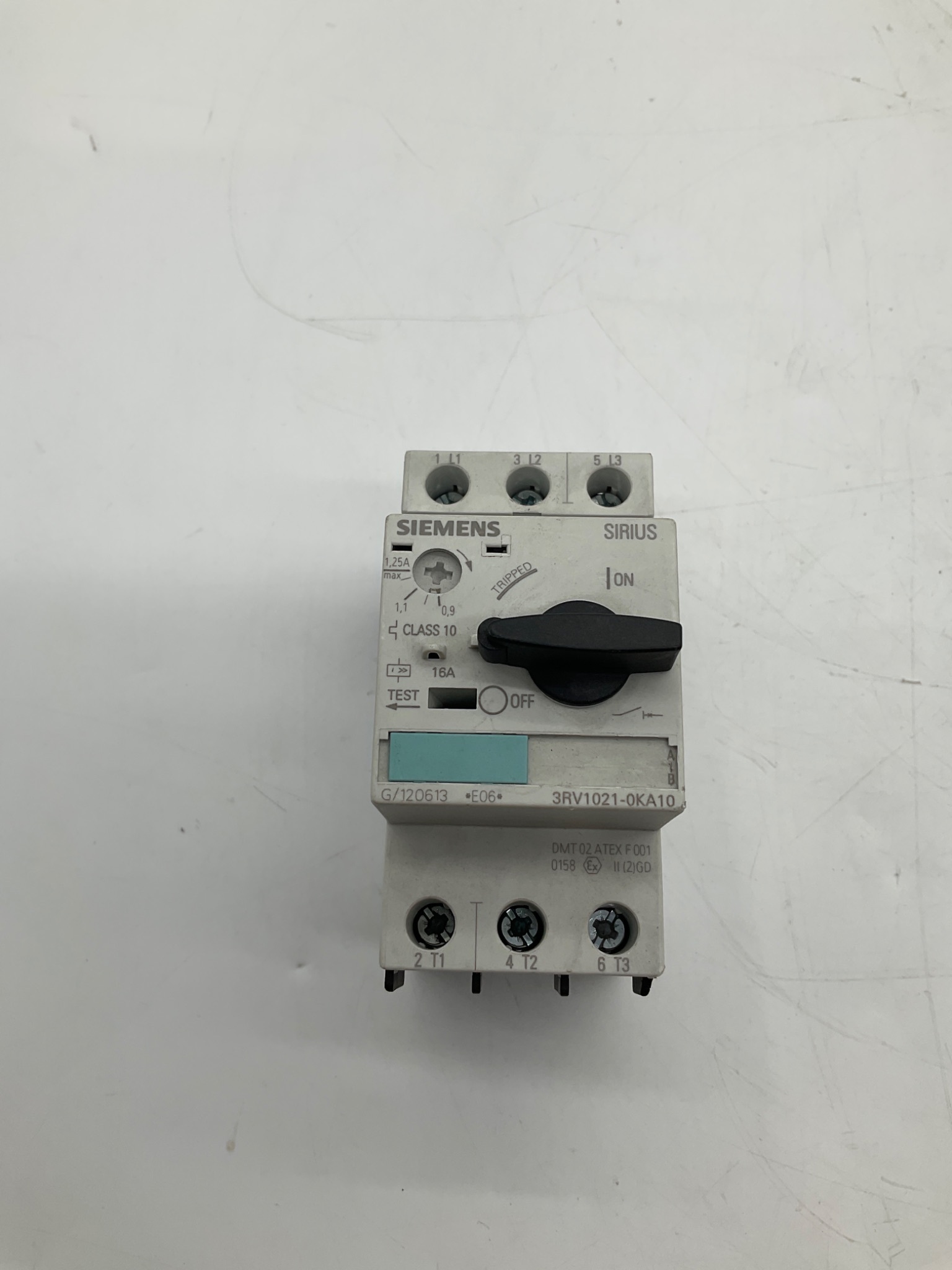 SIEMENS 3RV1021-0KA10 Motor Protection Circuit Breaker 0.9-1.25A USED 0