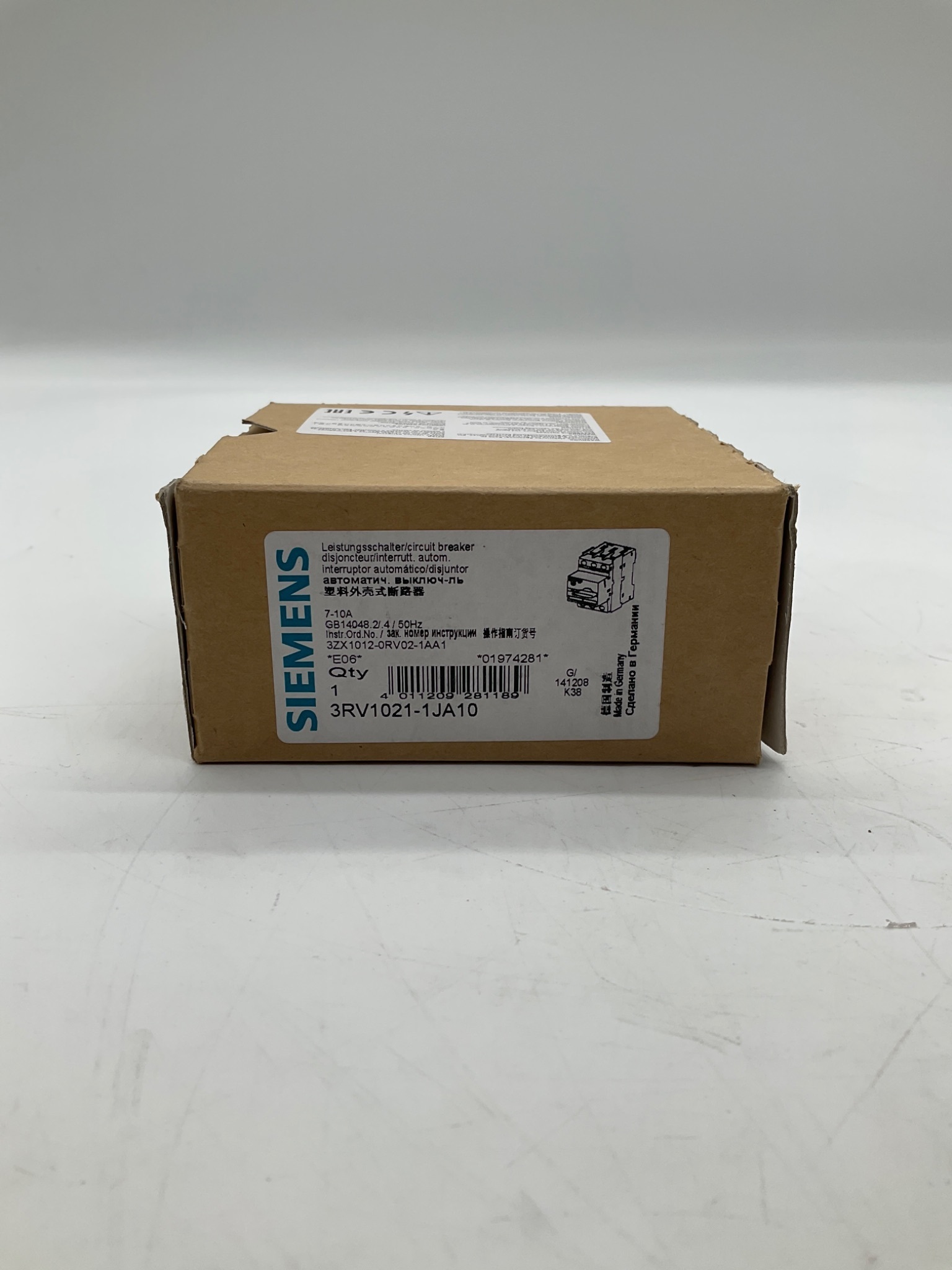 SIEMENS 3RV1021-1JA10 Motor Protection Circuit Breaker 7-10A NEW 1