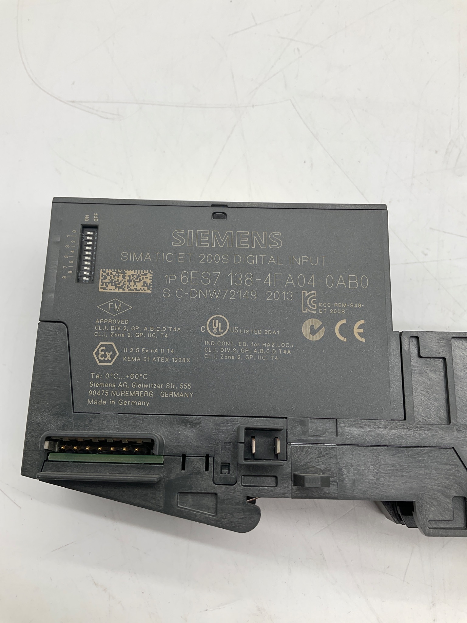 SIEMENS 6ES7 138-4FA04-0AB0 SIMATIC ET200S F-DI 4x24VDC Safety Input Module USED 2
