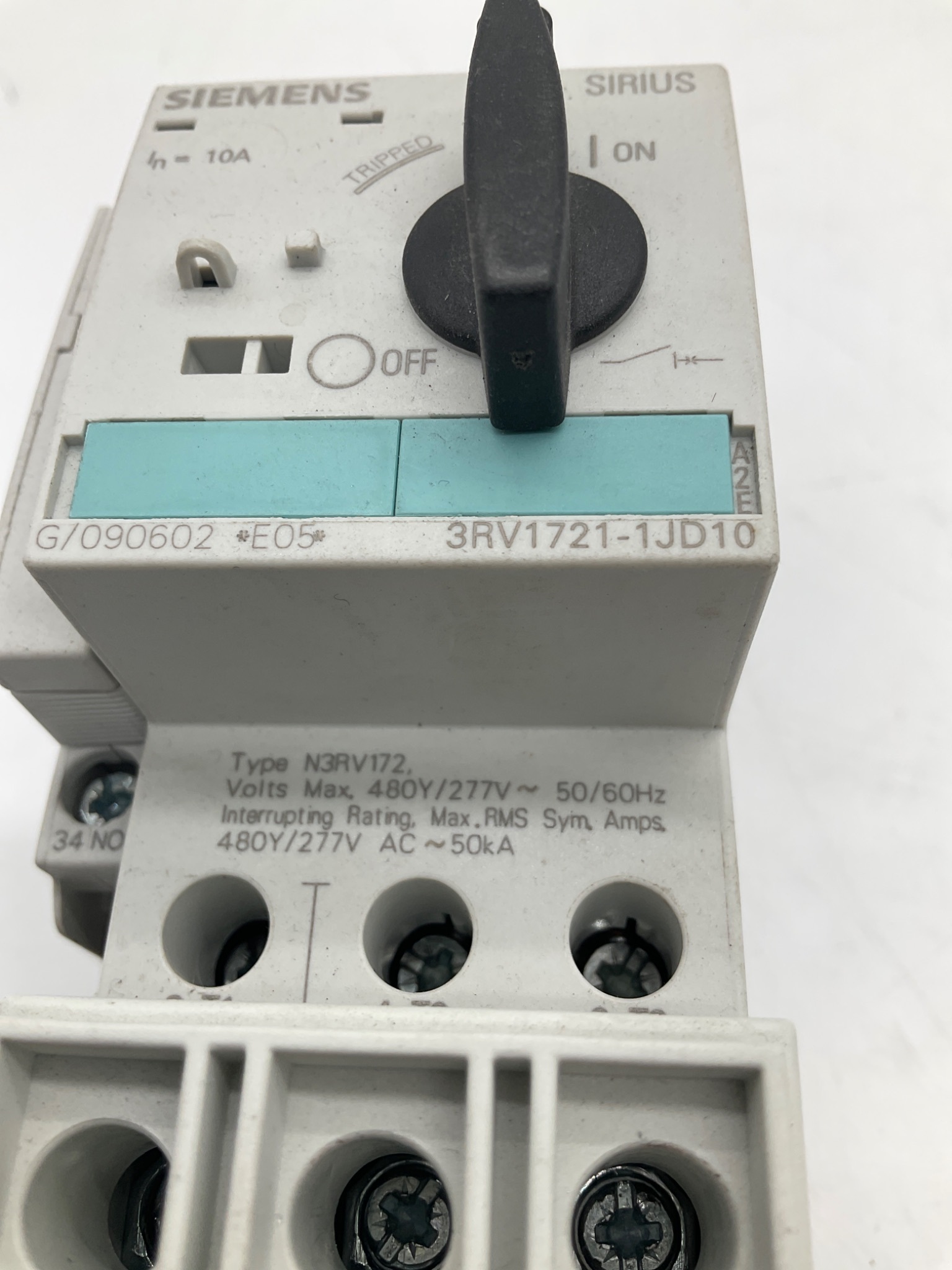 SIEMENS 3RV1721-1JD10 Molded Case Motor Starter Protector 10A USED 2