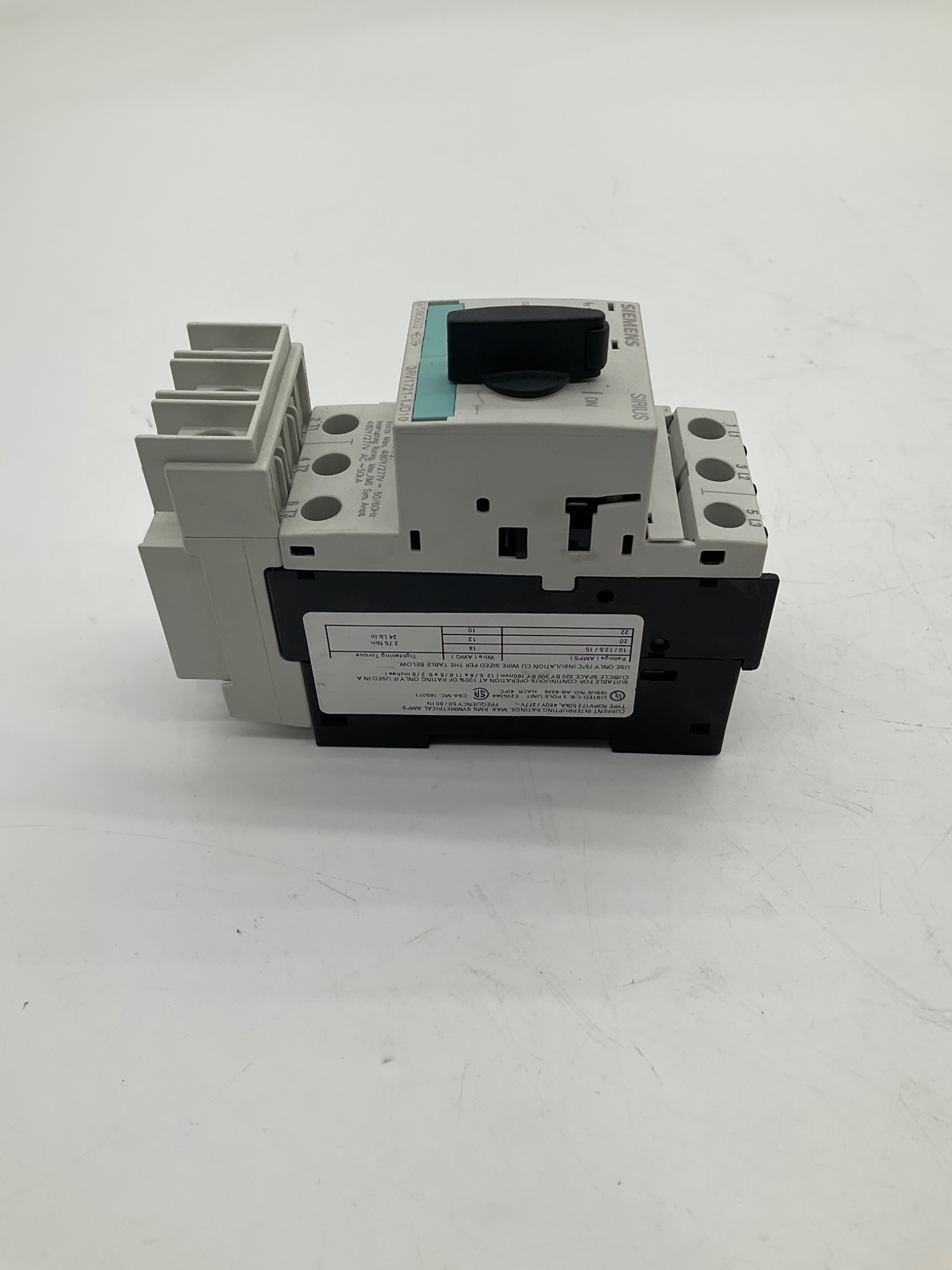 SIEMENS 3RV1721-1JD10 Molded Case Motor Starter Protector 10A USED 3