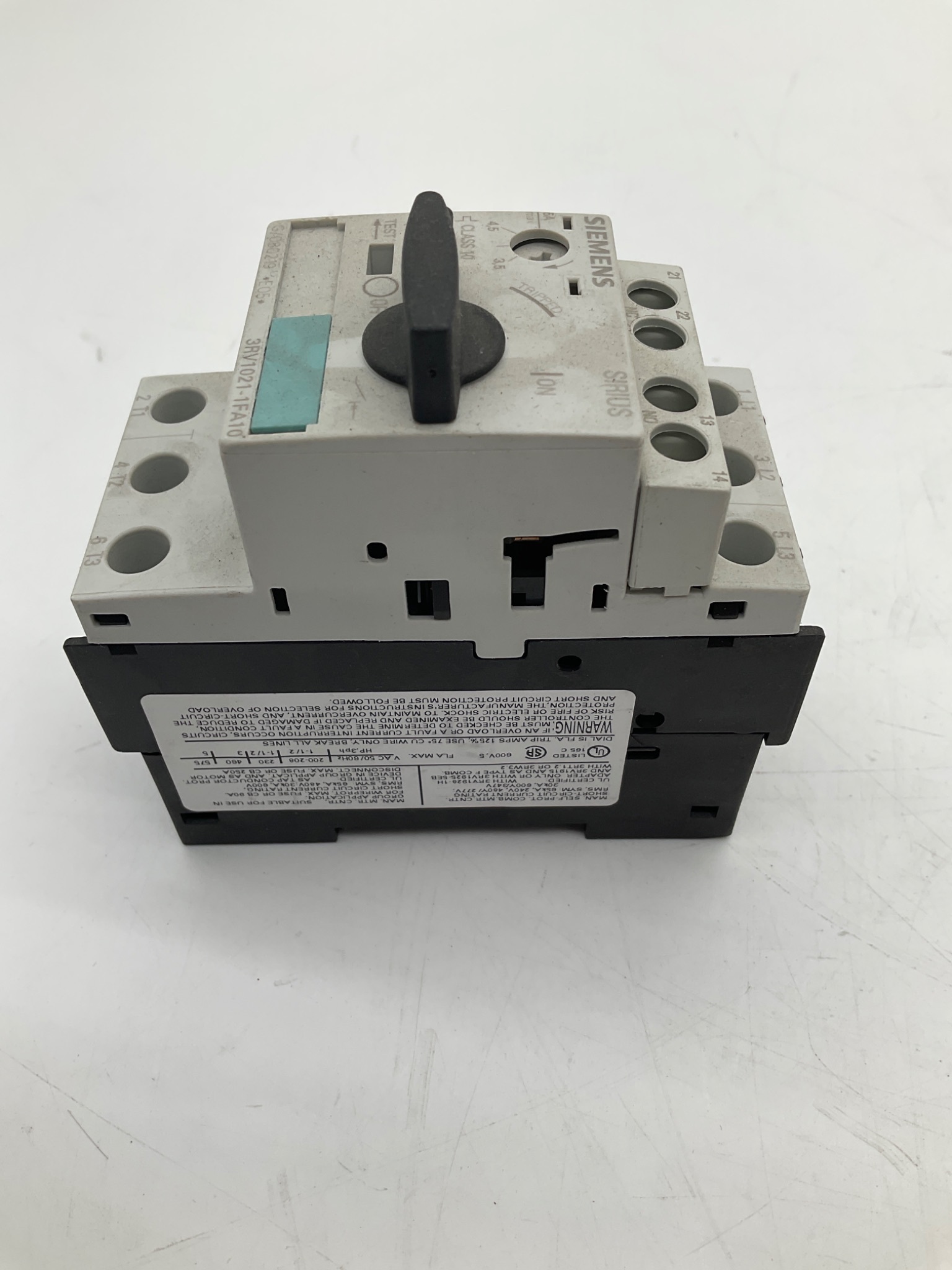 SIEMENS 3RV1021-1FA10 Motor Protection Circuit Breaker 3.5-5A USED 2