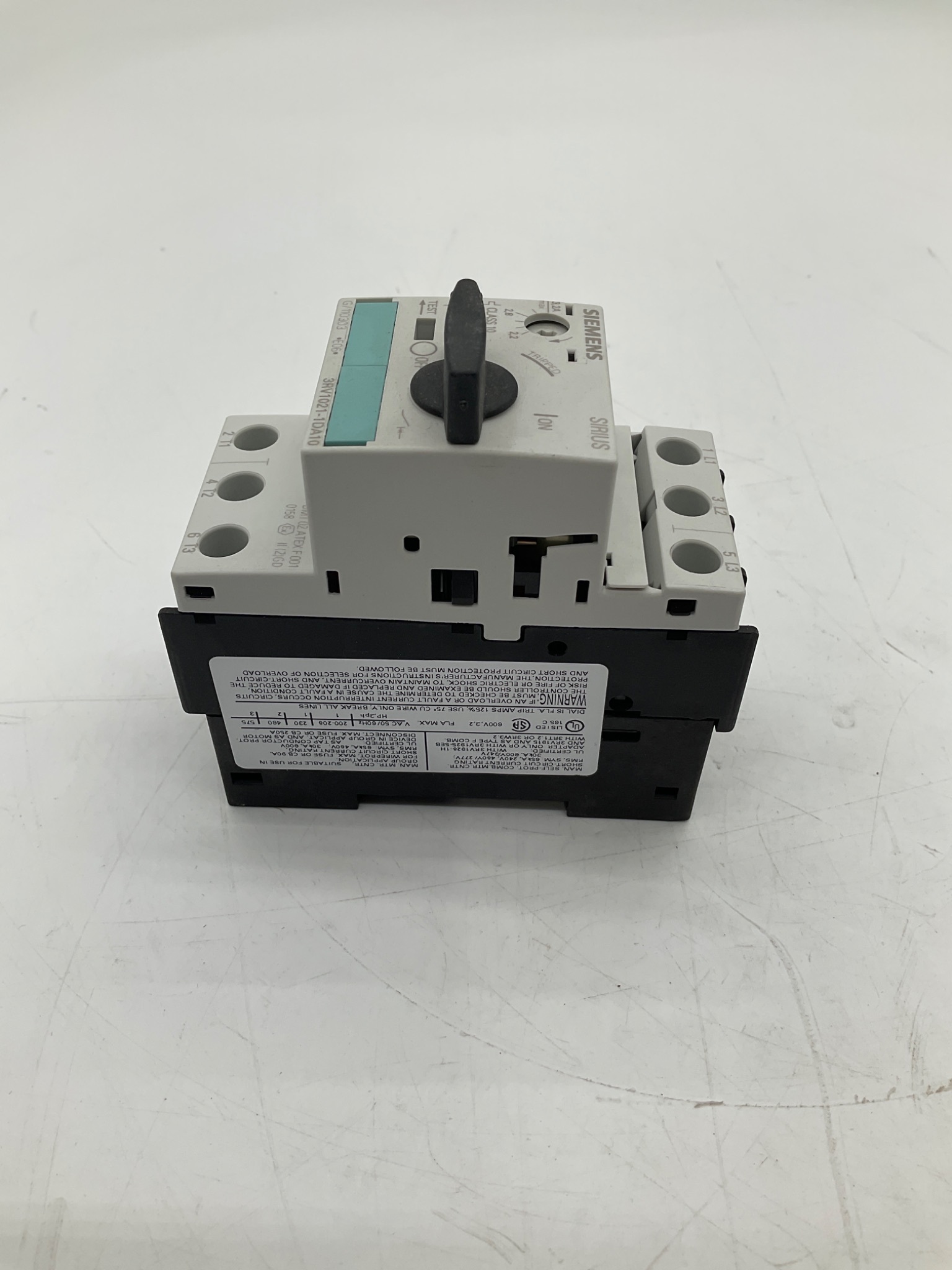 SIEMENS 3RV1021-1DA10 Motor Protection Circuit Breaker 2.2-3.2A USED 2