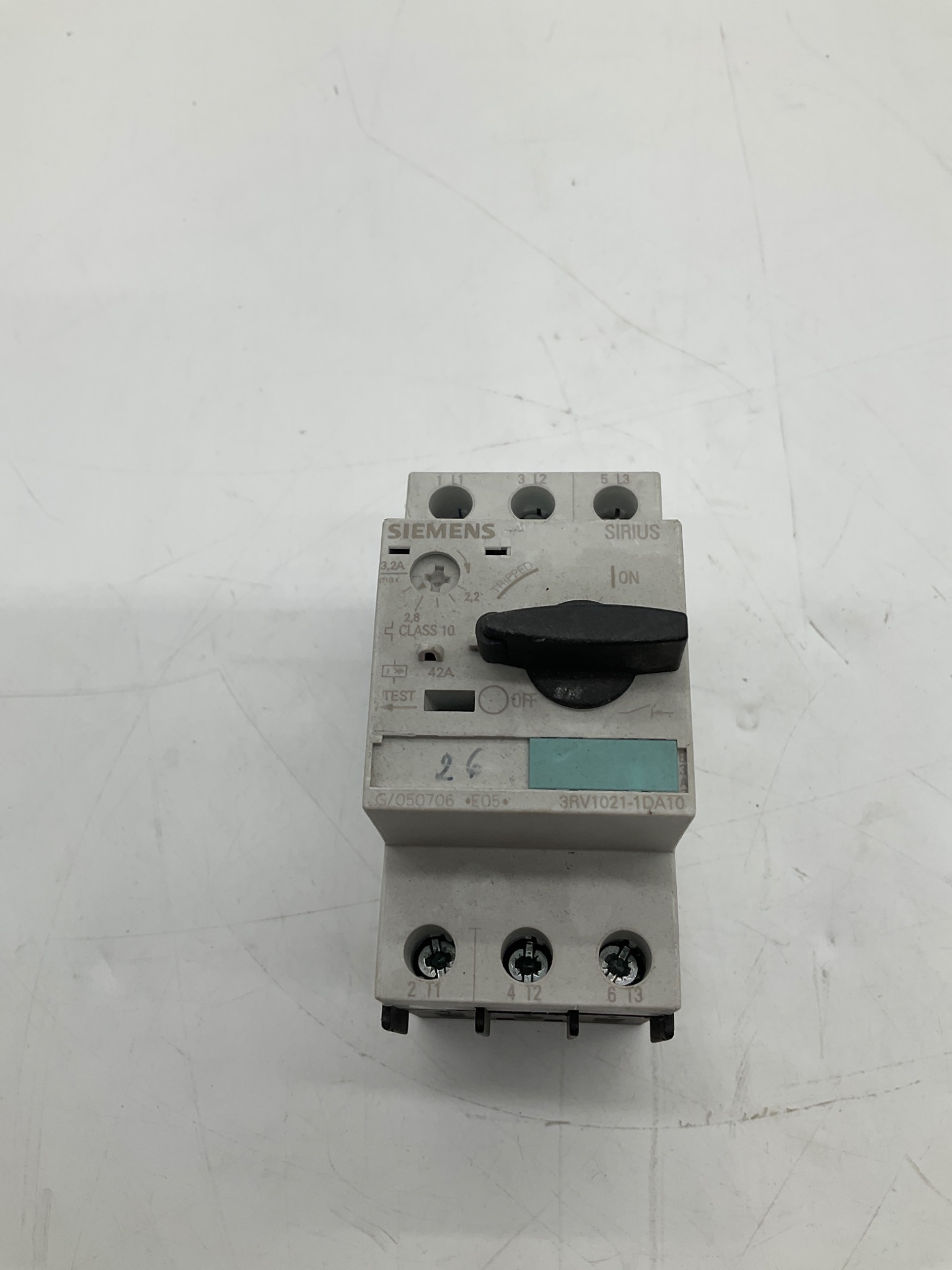 SIEMENS 3RV1021-1DA10 Motor Protection Circuit Breaker 2.2-3.2A USED 0