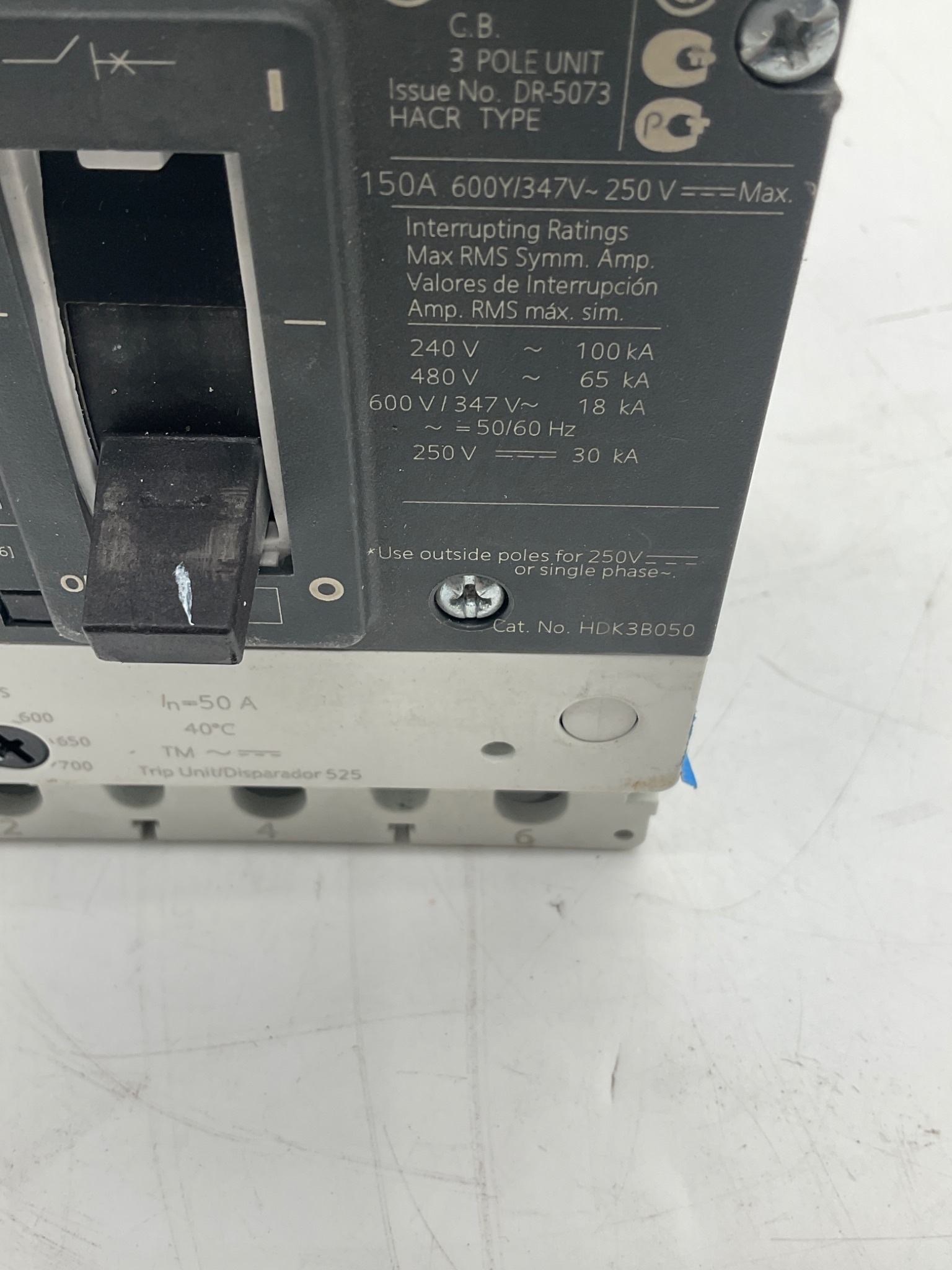 SIEMENS 3VL2515-3RR30-0AA0 HDGB Molded Case Circuit Breaker 50A 3 Pole USED 1