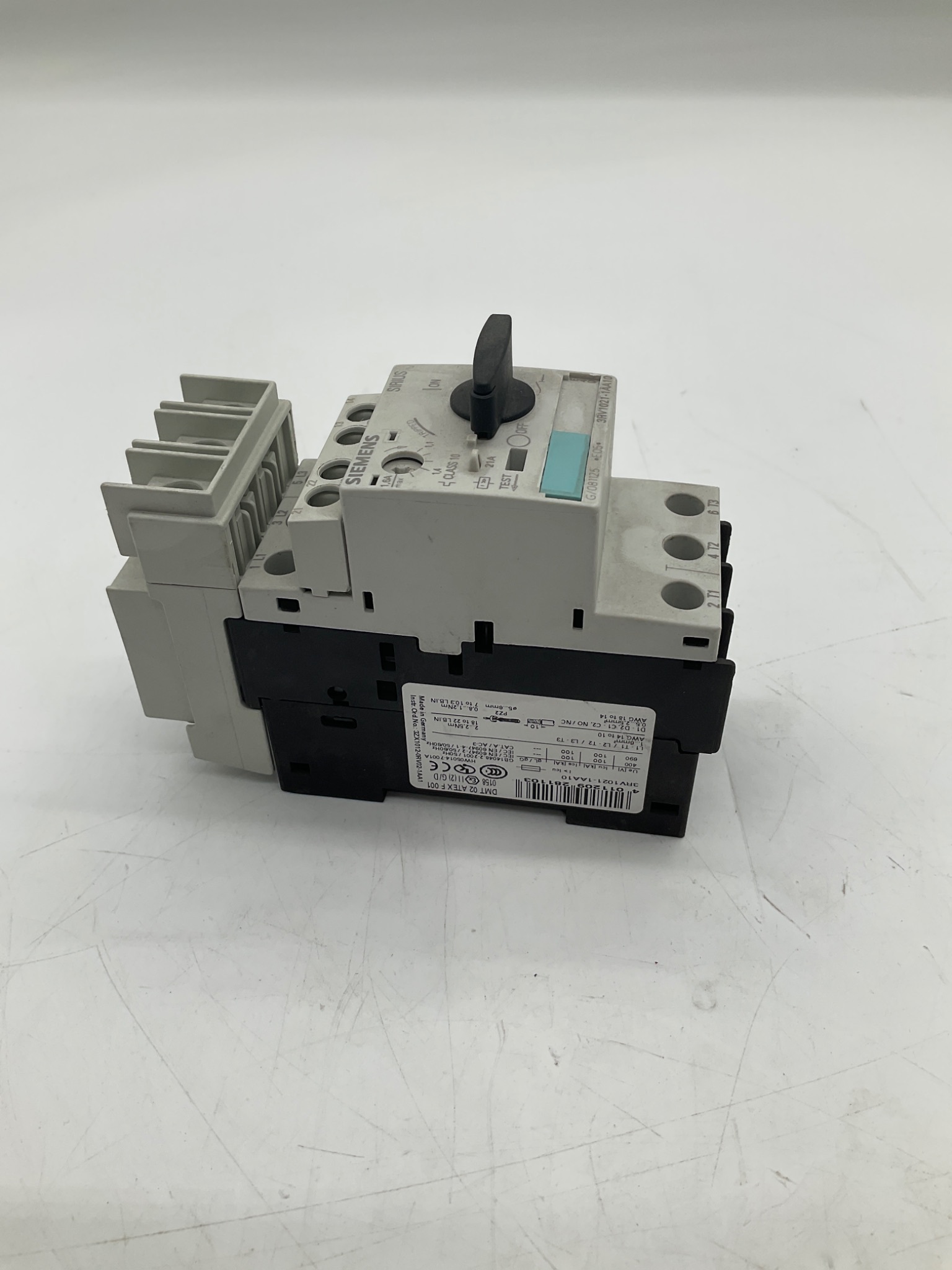 SIEMENS 3RV1021-1AA10 Motor Protection Circuit Breaker 1.4-1.6A USED 3