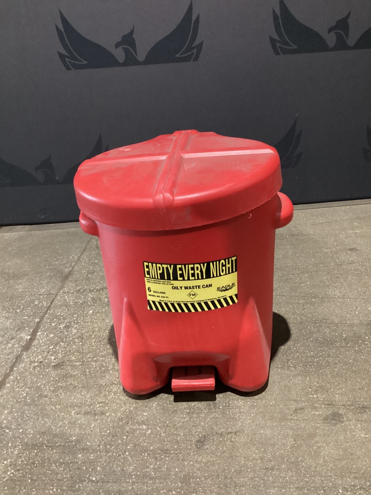 EAGLE 933-FL Oily Waste Can 6 Gallon Foot Operated Container NEW 0