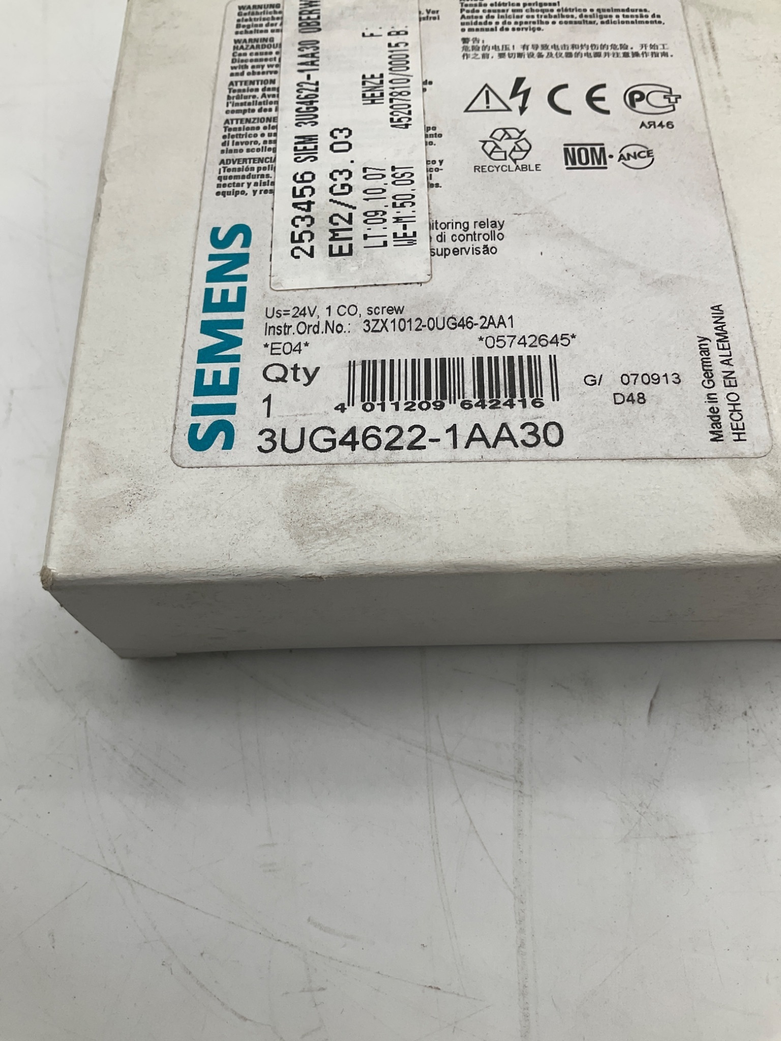 SIEMENS 3UG4622-1AA30 Digital Current Monitoring Relay 0.05-10A 24VDC NEW 1
