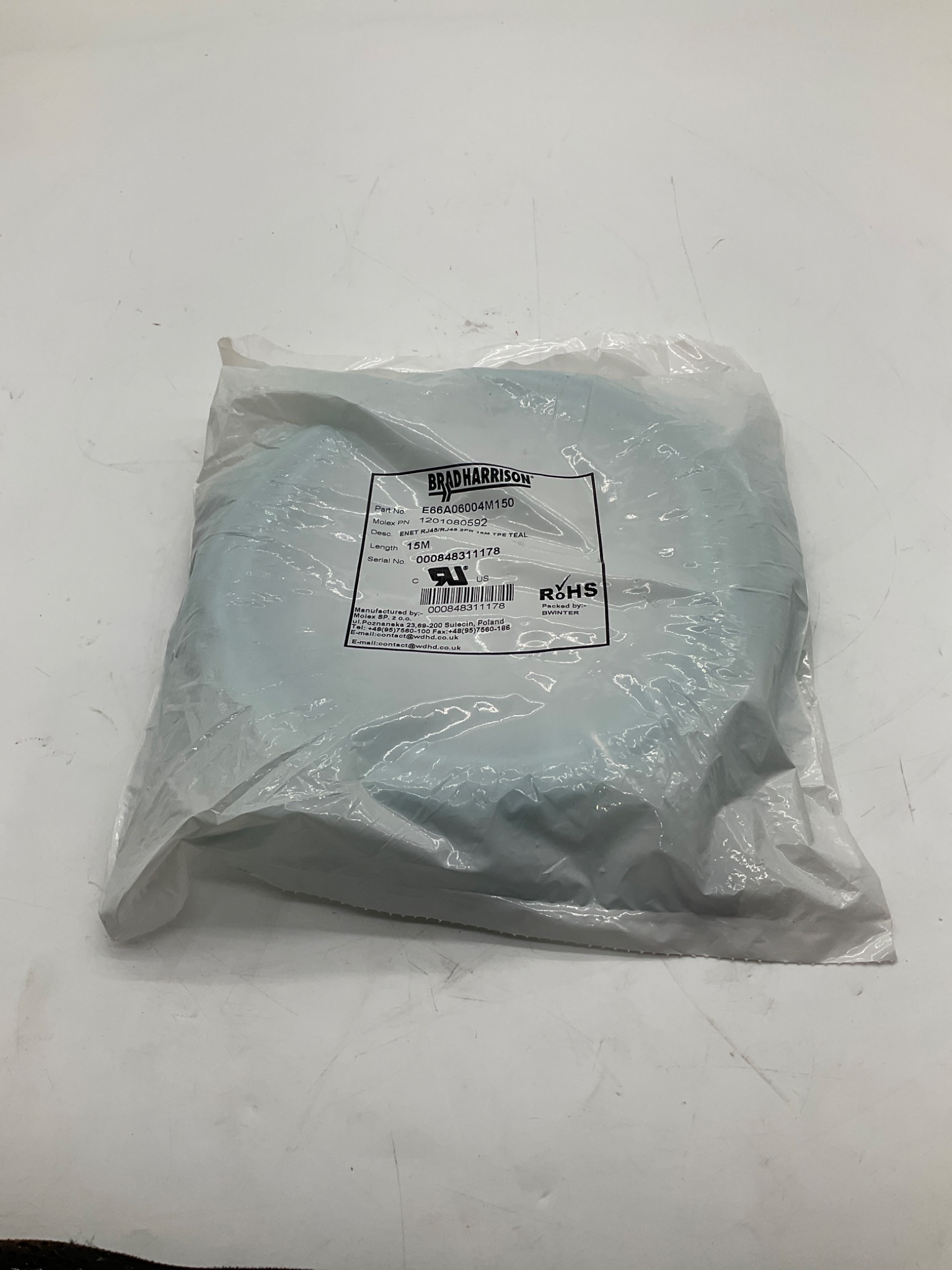 Brad Harrison E66A06004M150 RJ45 Ethernet Cable 15M NEW 0