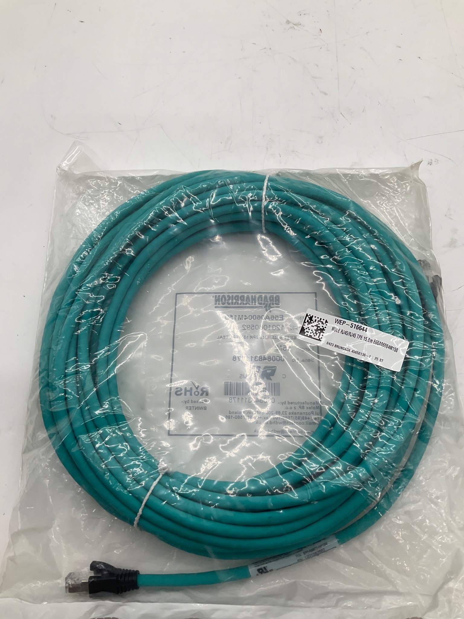 Brad Harrison E66A06004M150 RJ45 Ethernet Cable 15M NEW 2