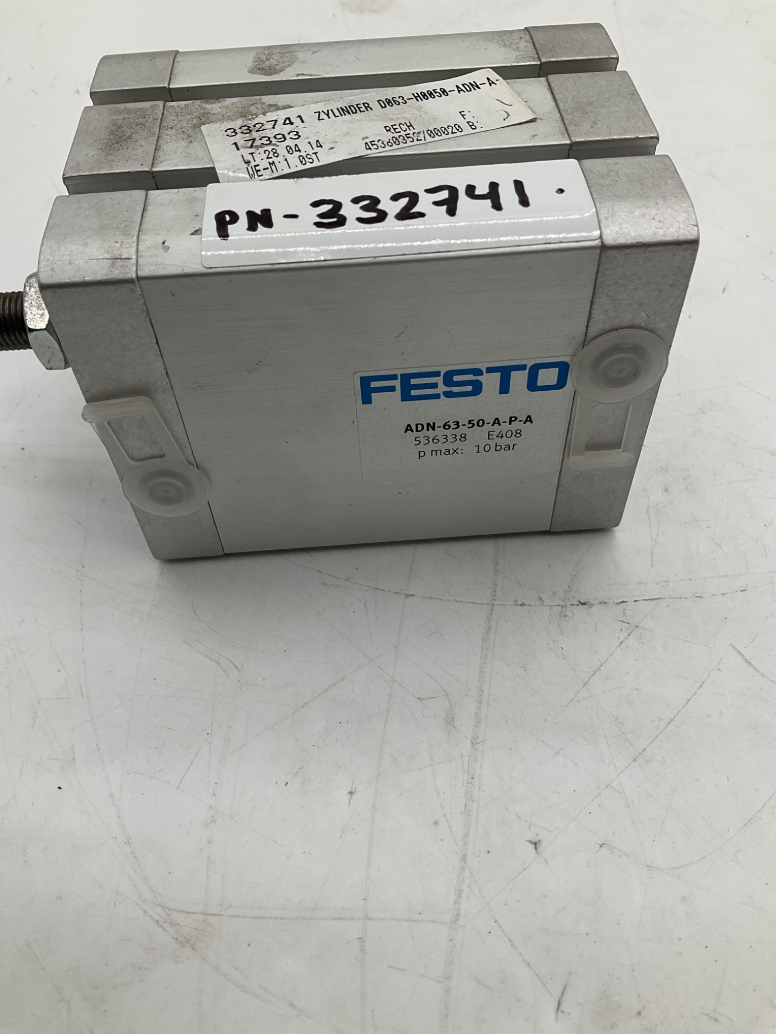 FESTO ADN-63-50-A-P-A Compact Pneumatic Cylinder 63mm Bore 50mm Stroke USED 2