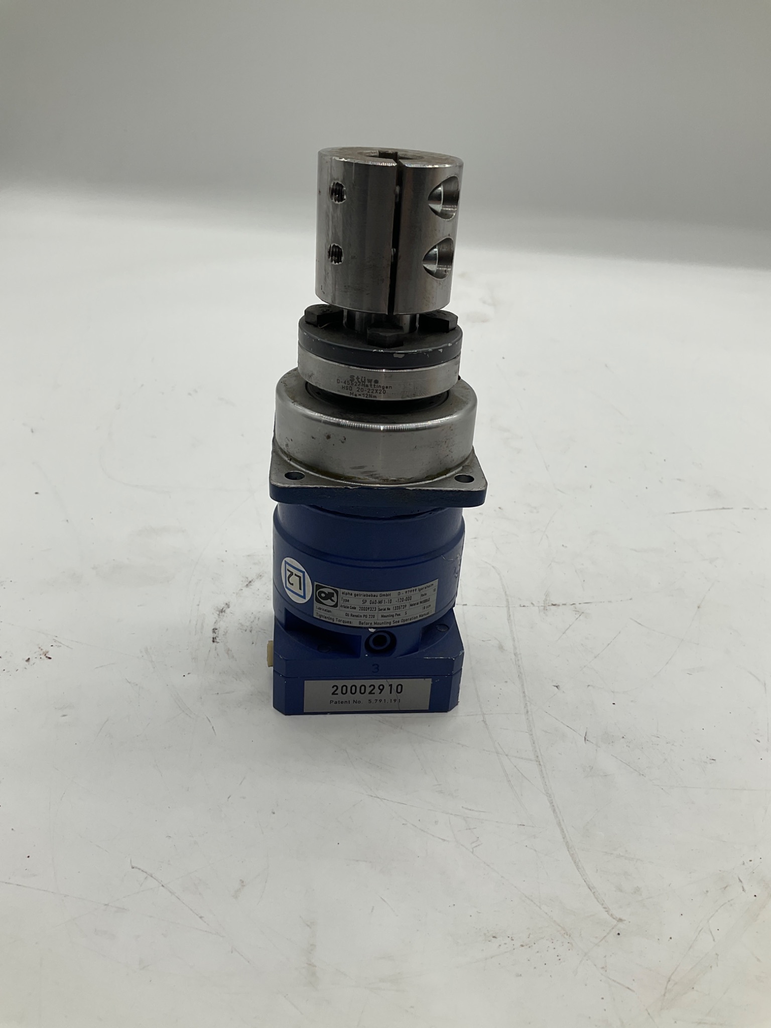 ALPHA SP 060-MF1-10 Planetary Gearbox Ratio 10:1 USED 0