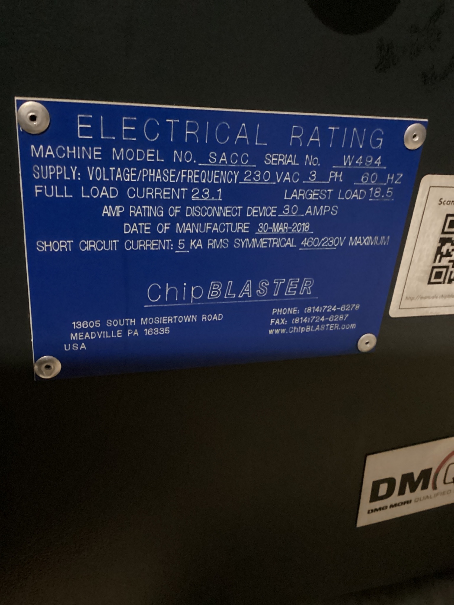 CHIPBLASTER SACC Coolant Chiller System USED 4