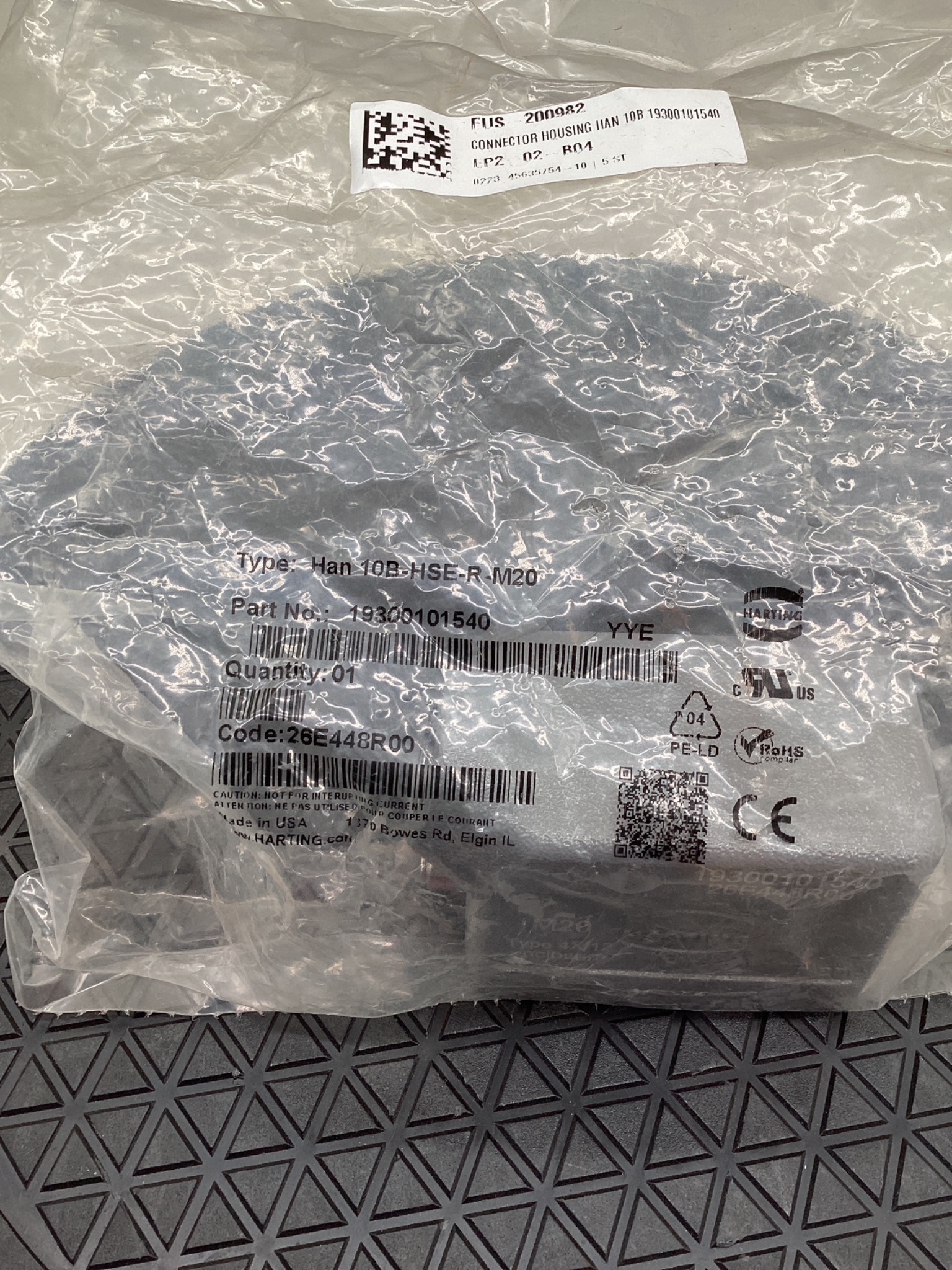 HARTING 19300101540 Han 10B-HSE-R-M20 Connector Hood NEW 1