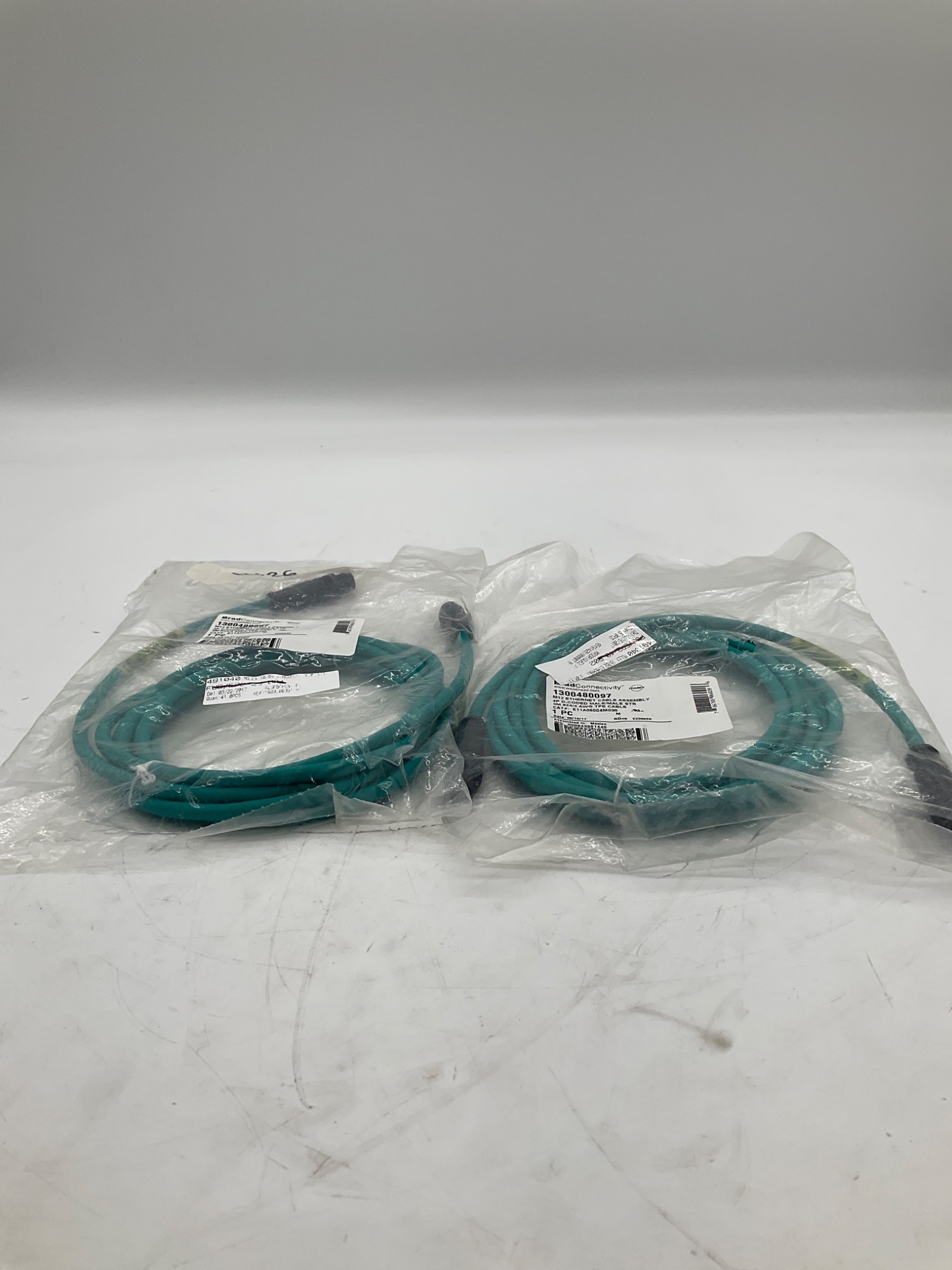 MOLEX 1300480097 M12 D-Coded Ethernet Cable 3M (Set of 2) NEW 3