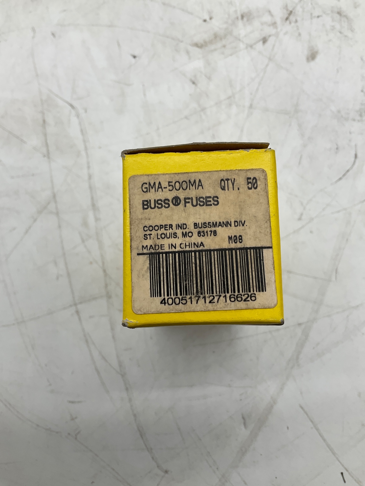 COOPER BUSSMANN GMA-500MA Glass Fuse NEW (50-Pack) 1