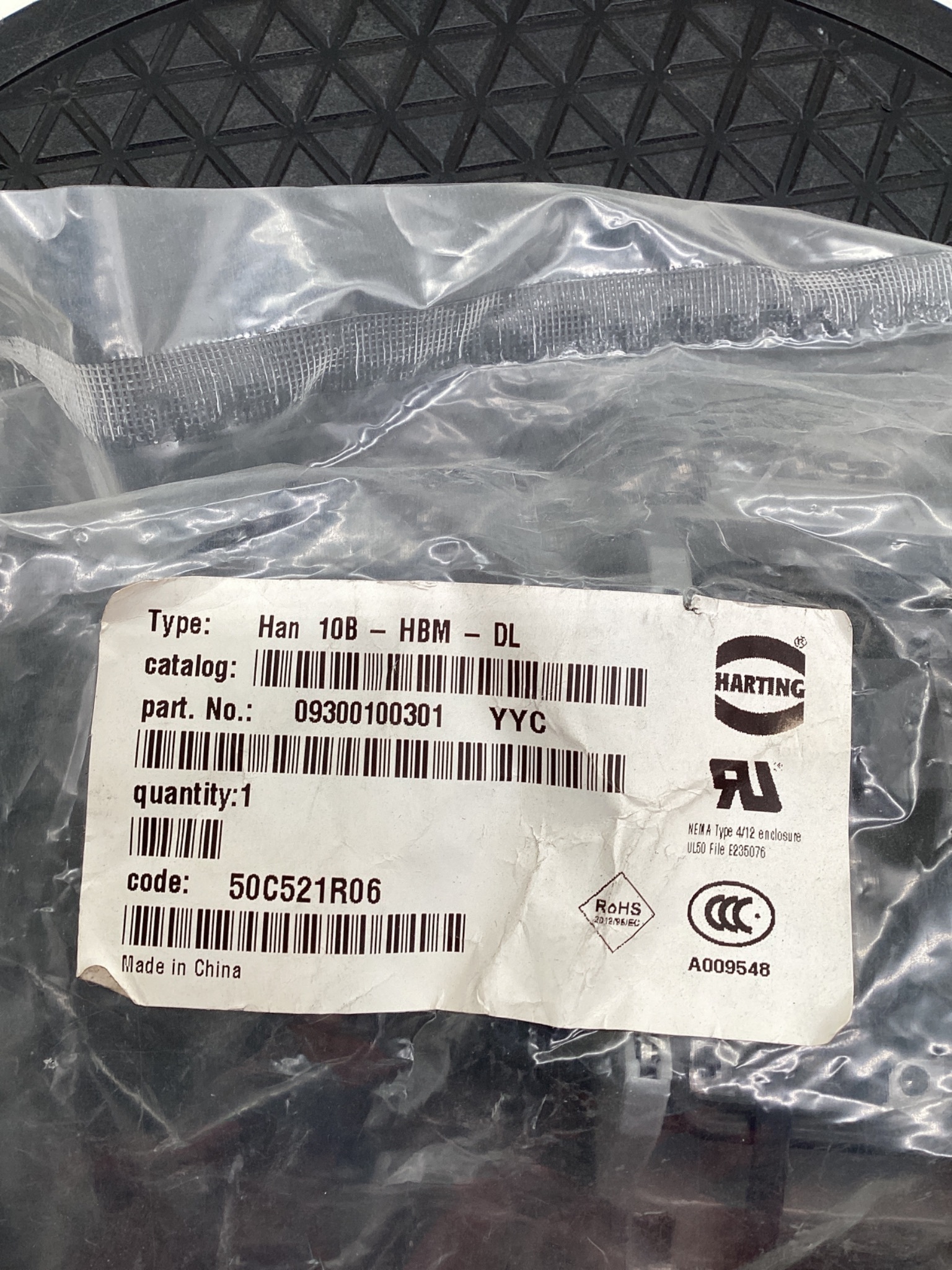 HARTING 09300100301 Han 10B-HBM-DL Surface Mount Housing NEW 1