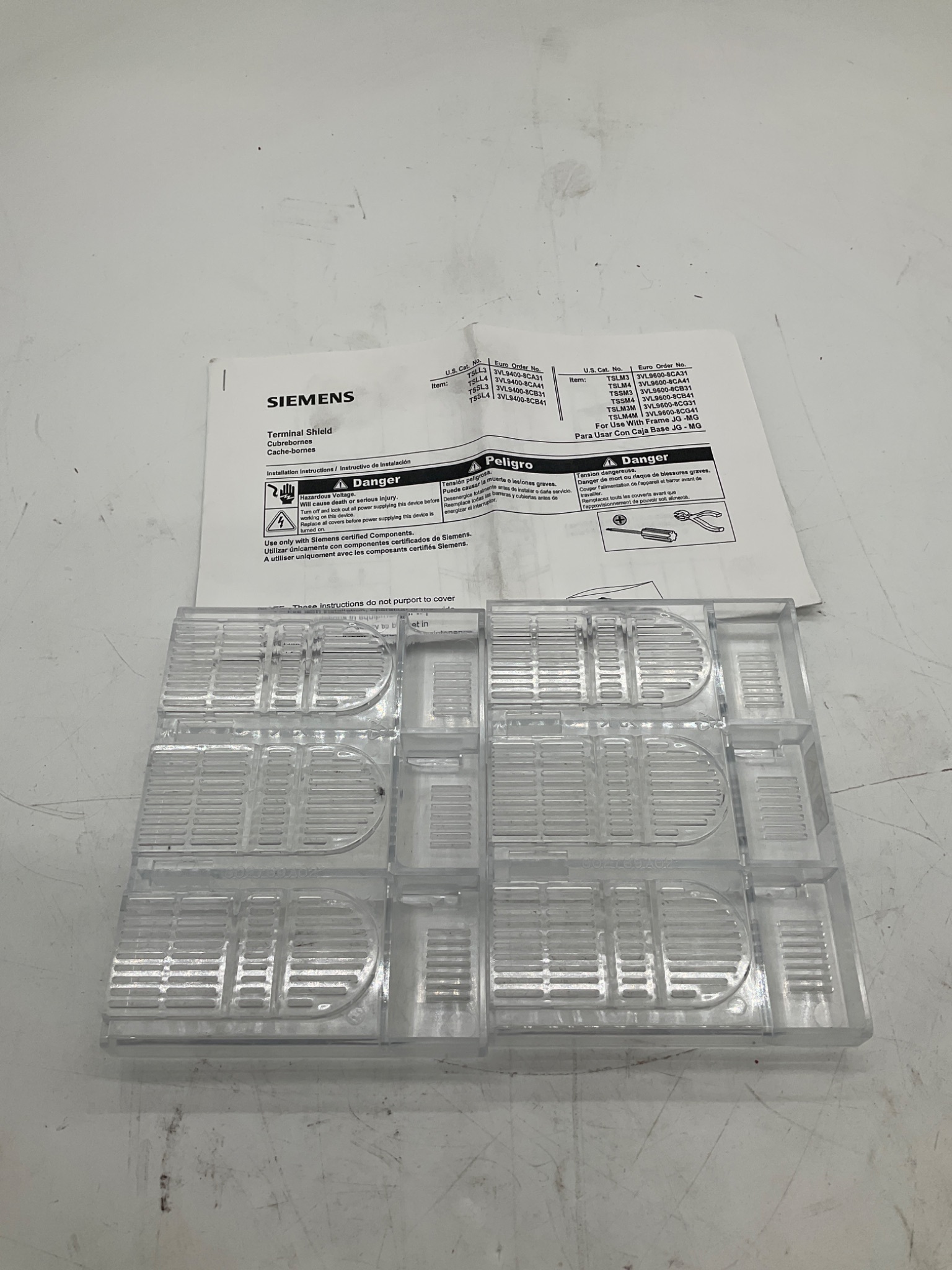 SIEMENS TSSL3 VL Terminal Shield 3-Pole (Lot of 2) NEW 2