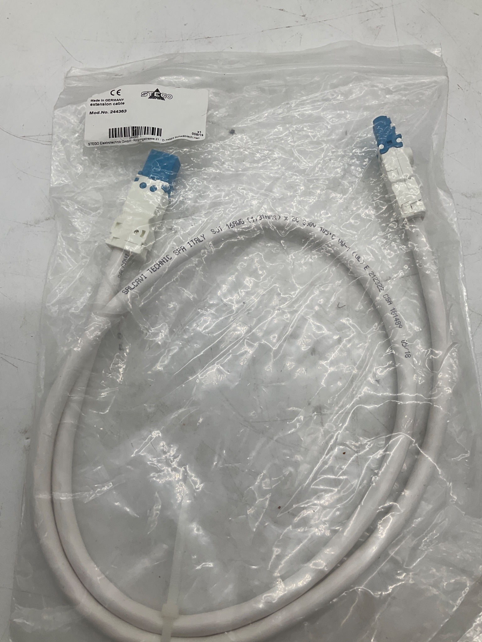 STEGO 244363 LED Enclosure Light Extension Cable NEW 2