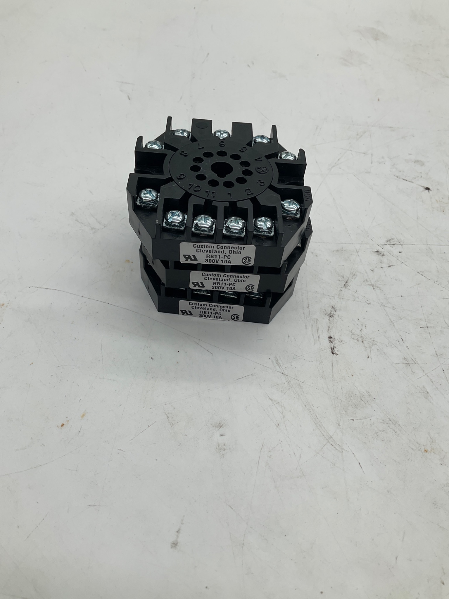 GEMS SENSORS RB11-PC 11-Pin Octal Relay Socket 300V 10A (Lot of 3) NEW 0
