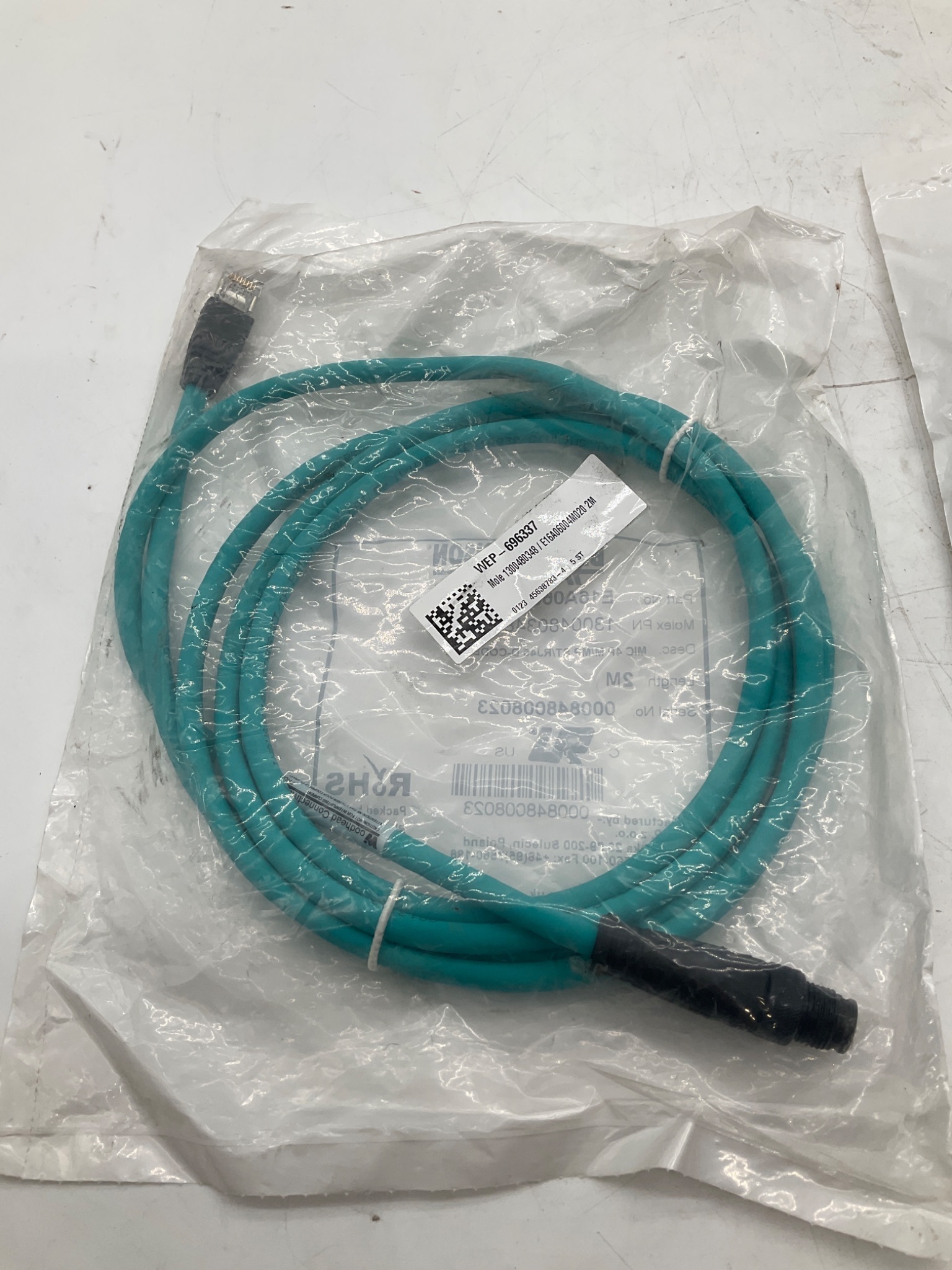BRAD HARRISON E16A06004M020 M12 To RJ45 D-Coded Ethernet Cordset 2M NEW 0