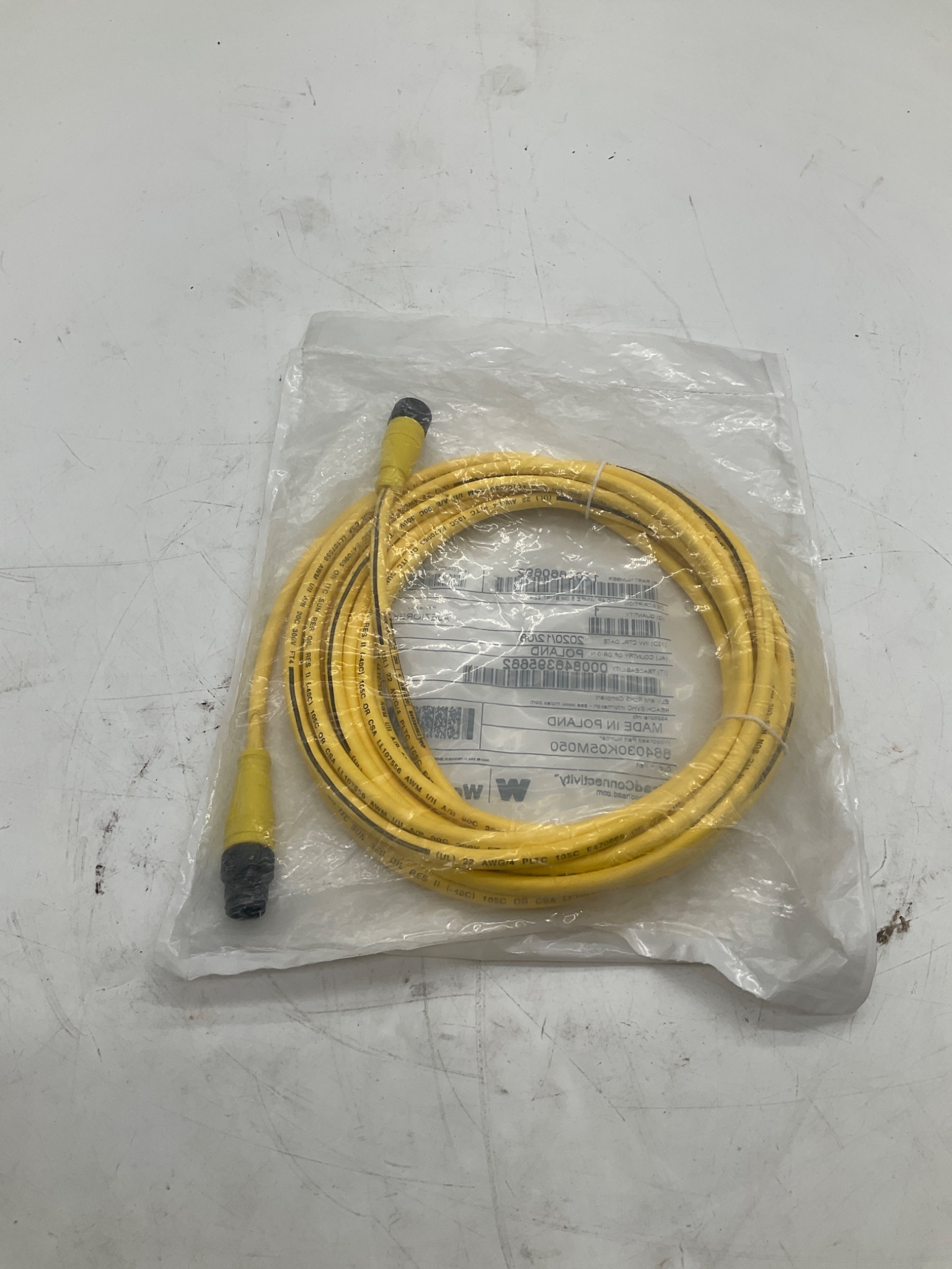 WOODHEAD 1200660692 Micro-Change M12 4-Pole Cordset 5M NEW 2