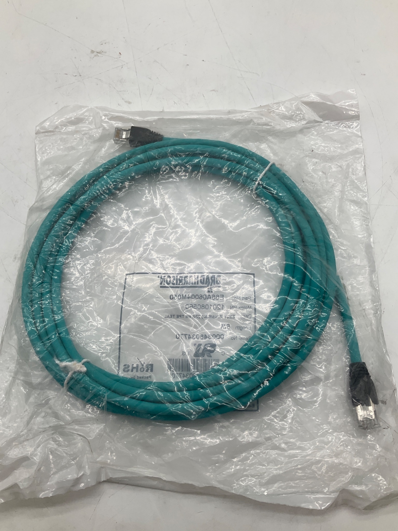 BRAD HARRISON E66A06004M050 RJ45 To RJ45 Ethernet Cordset 5M NEW 1