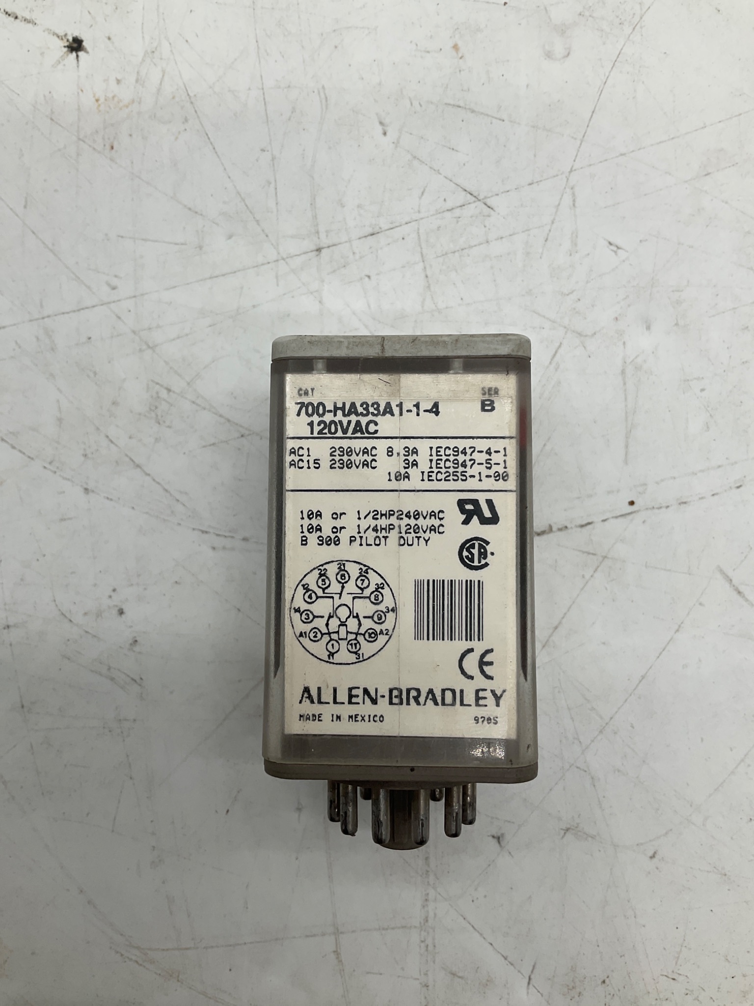 ALLEN-BRADLEY 700-HA33A1-1-4 General Purpose Relay 120VAC USED 0