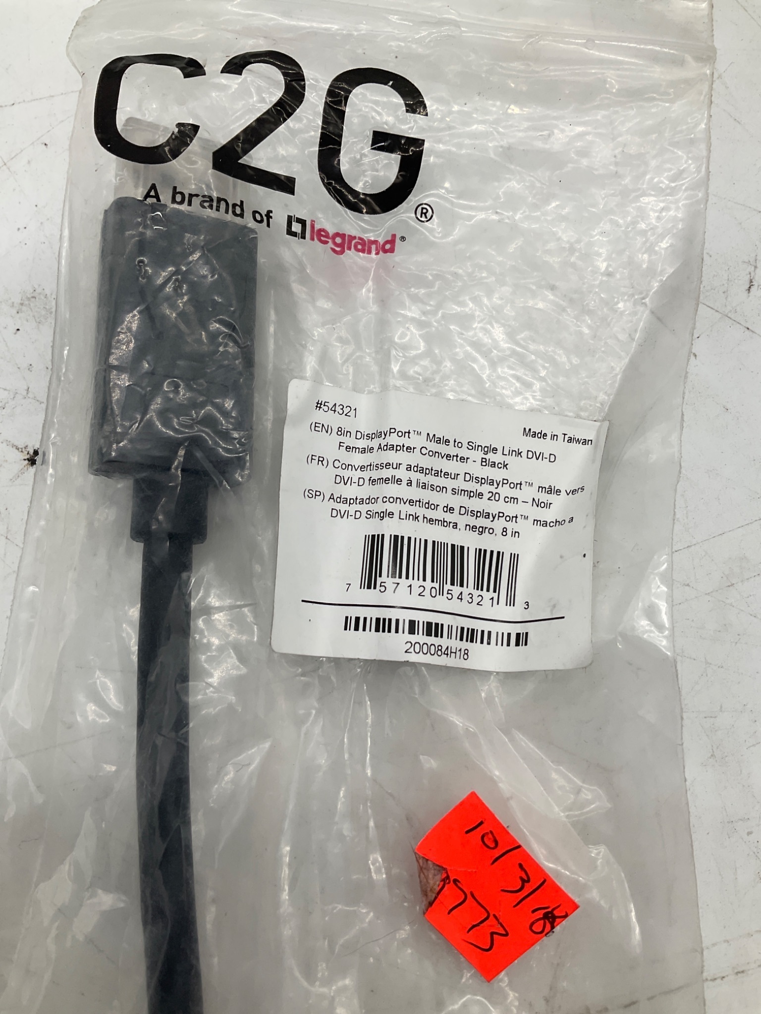 LEGRAND C2G 54321 DisplayPort to DVI-D Adapter Converter NEW 1