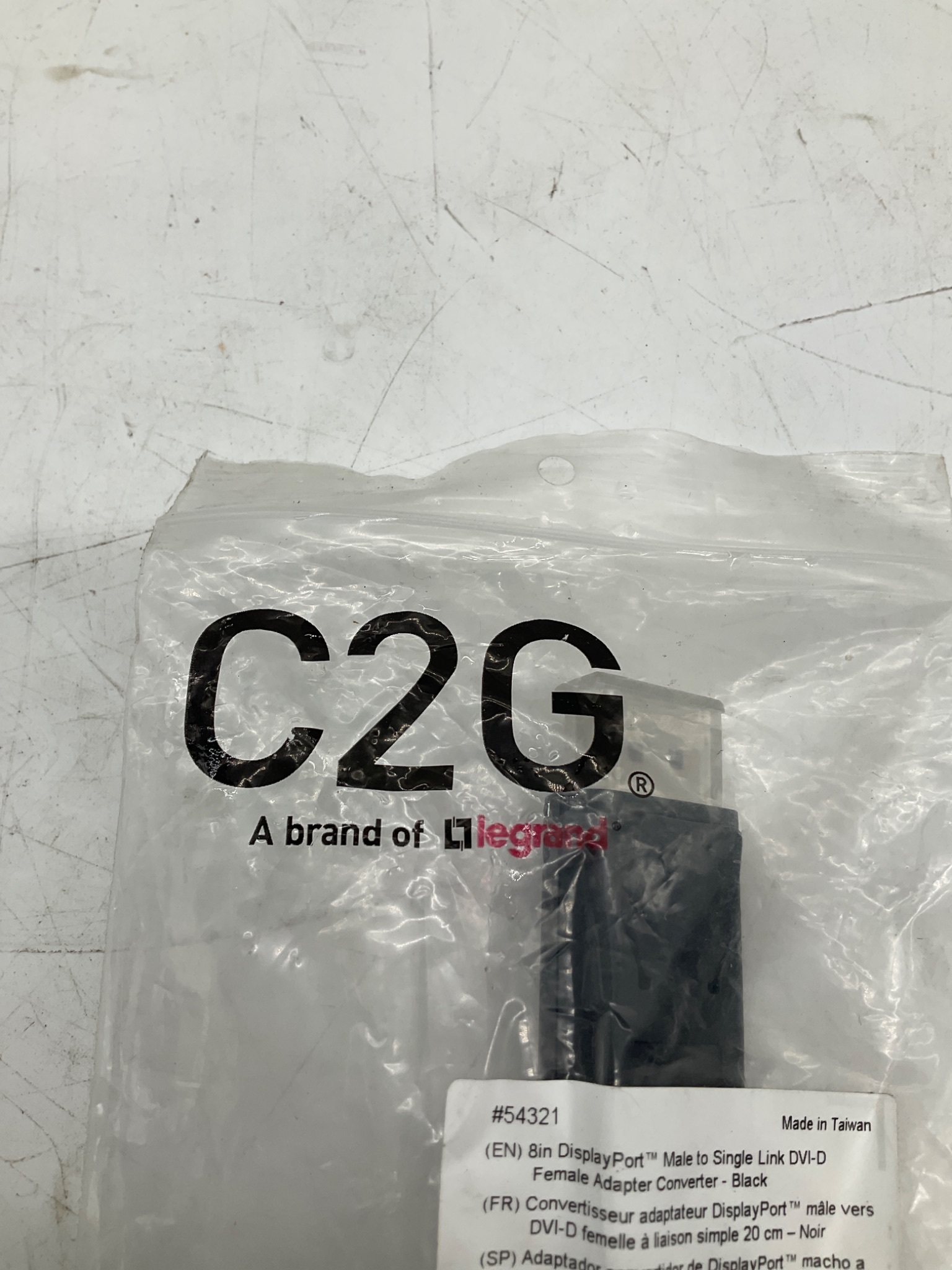 LEGRAND C2G 54321 DisplayPort to DVI-D Adapter Converter NEW 3