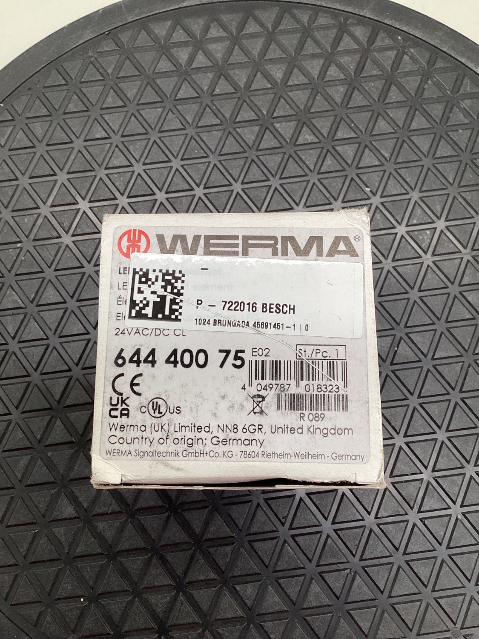 WERMA 644 400 75 LED Beacon Element 24VAC/DC Clear NEW 1