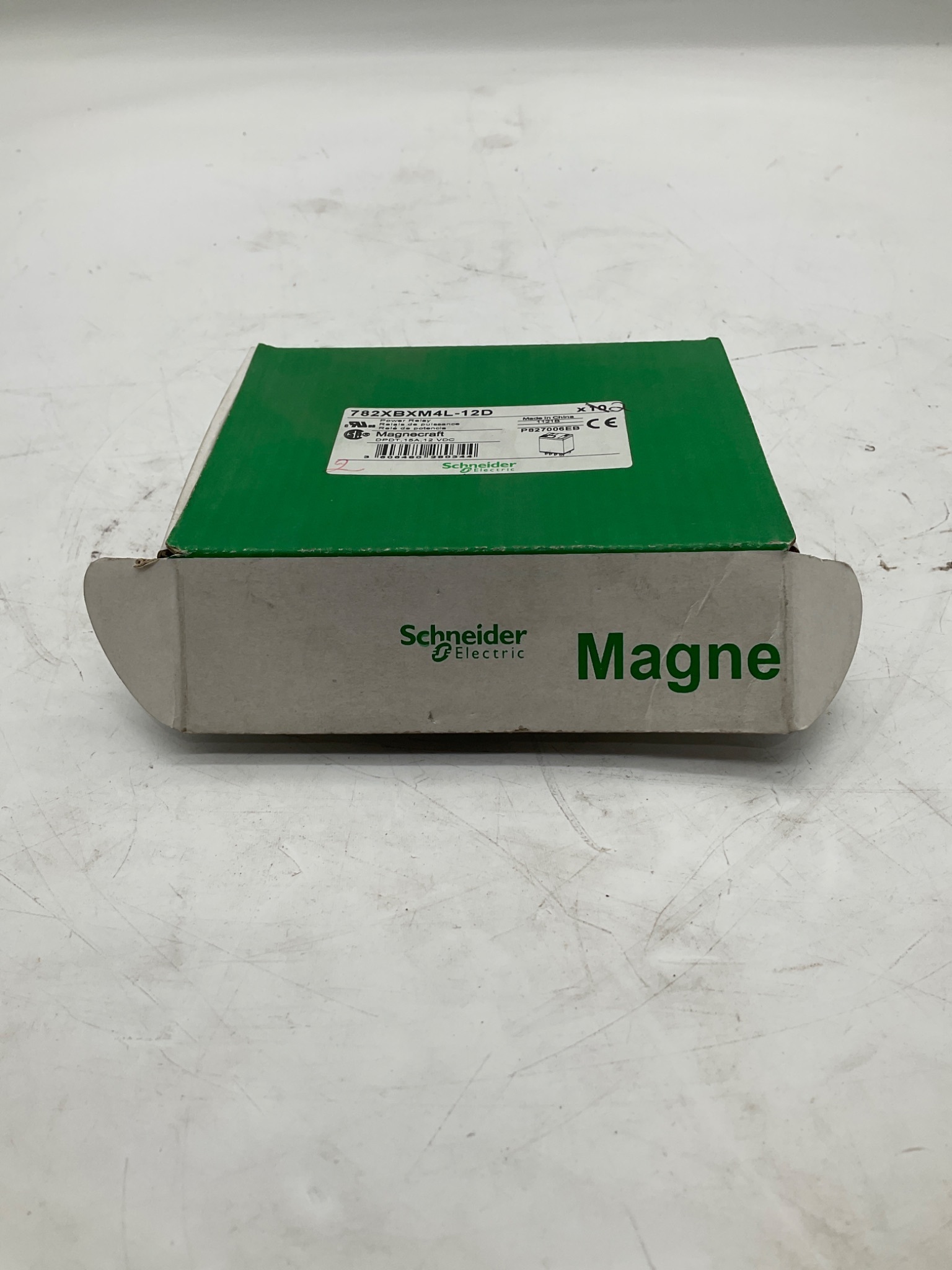 Schneider Electric 782XBXM4L-12D DPDT Power Relay 12VDC 15A (Lot of 2) NEW 2