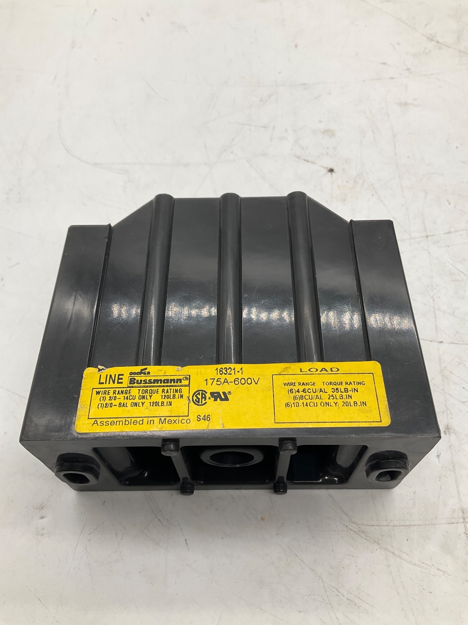 Bussmann 175A-600V Power Distribution Block USED 1