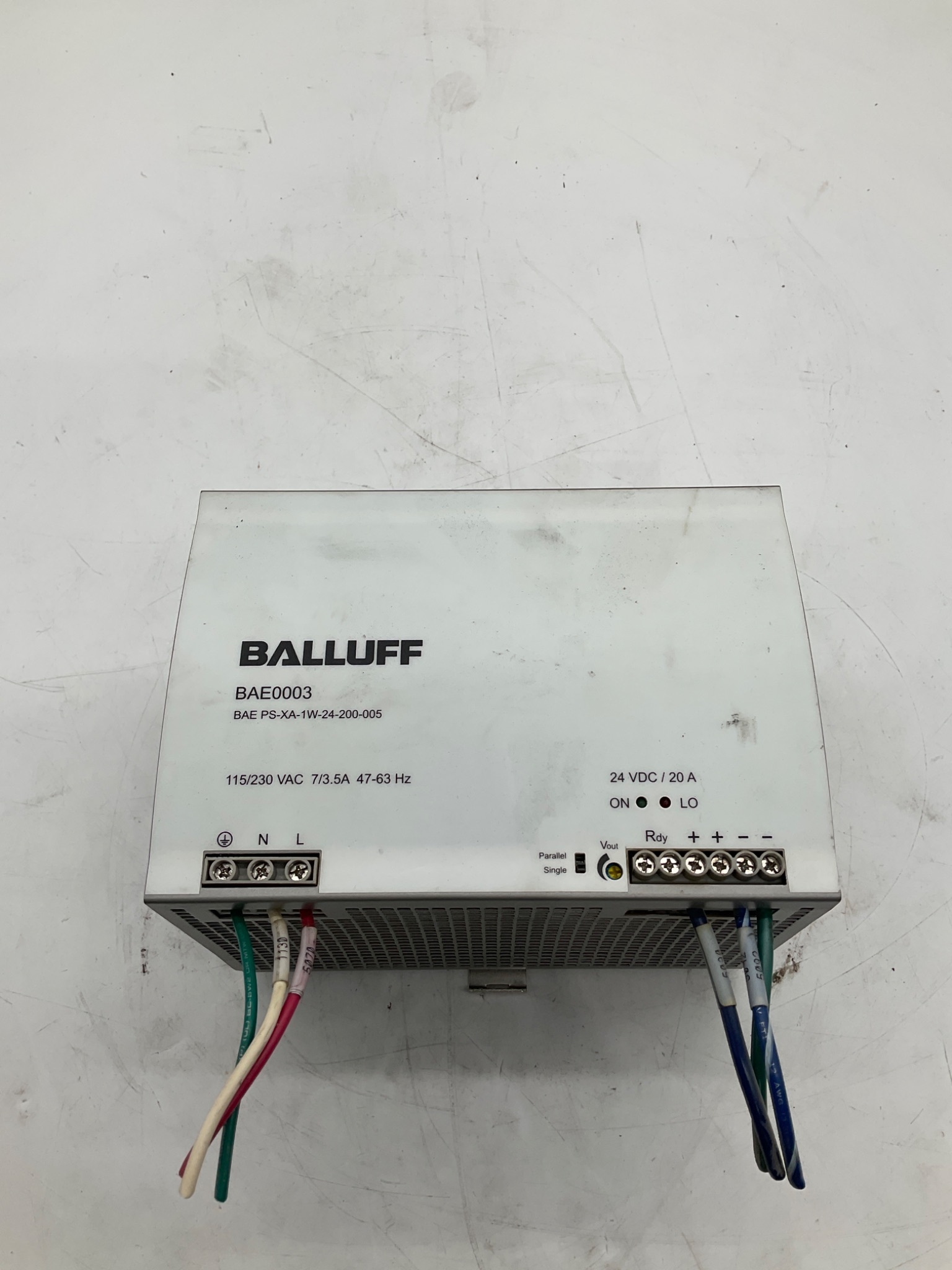 Balluff BAE0003 BAE PS-XA-1W-24-200-005 24VDC 20A Power Supply USED 1