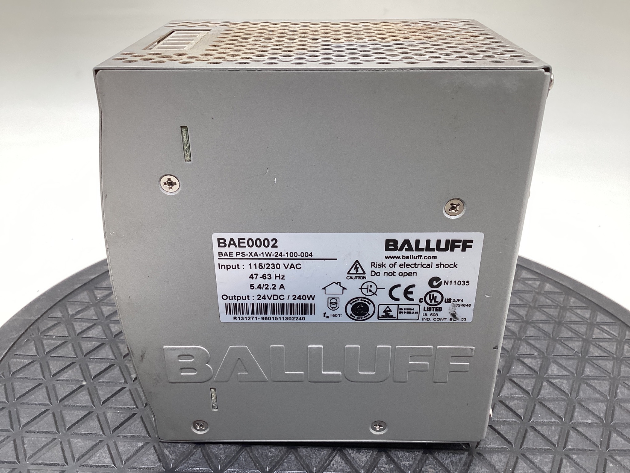 Balluff BAE0002 BAE PS-XA-1W-24-100-004 24VDC 10A Power Supply USED 1