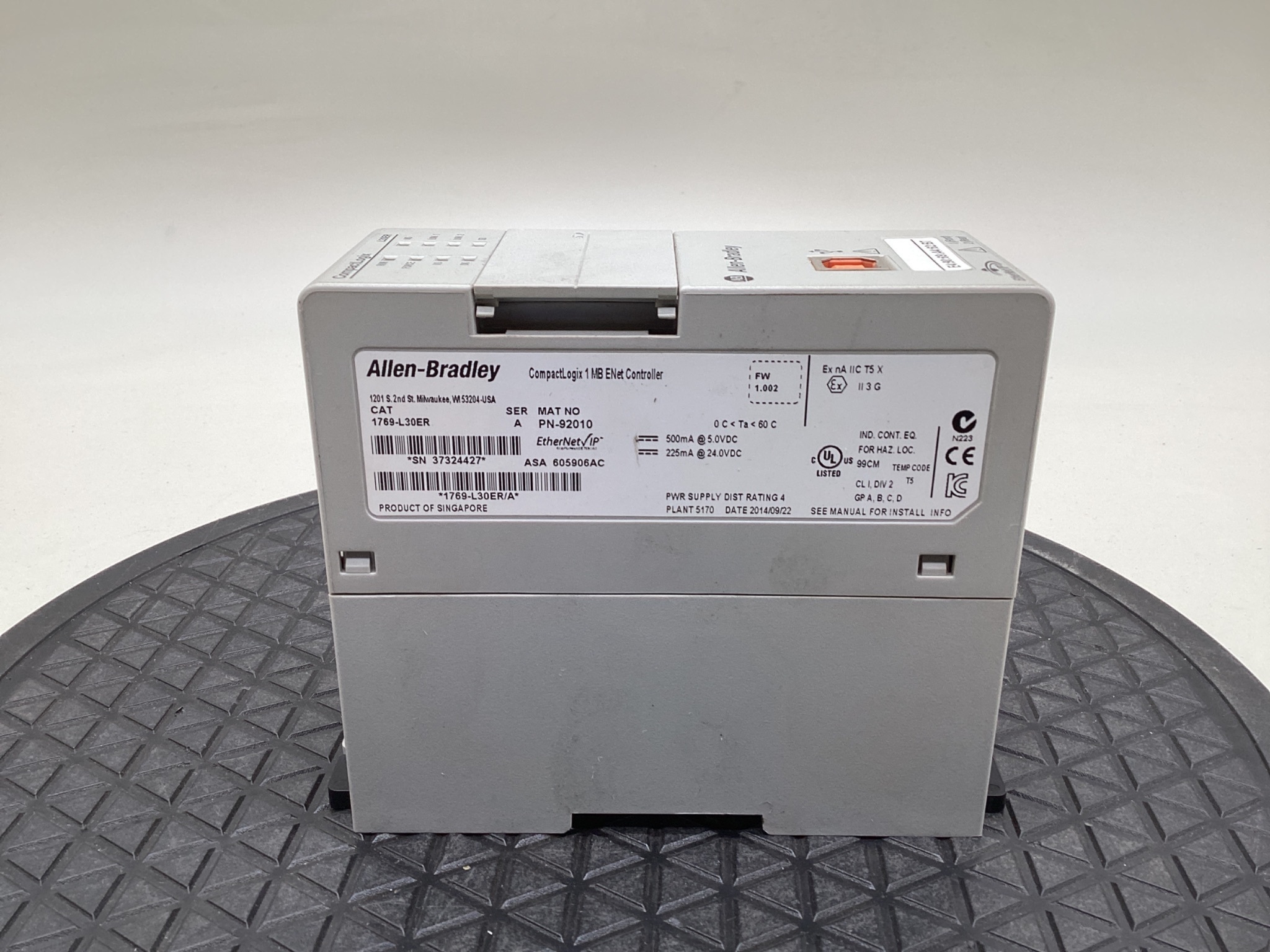 Allen-Bradley 1769-L30ER CompactLogix 5370 EtherNet/IP Controller USED 1