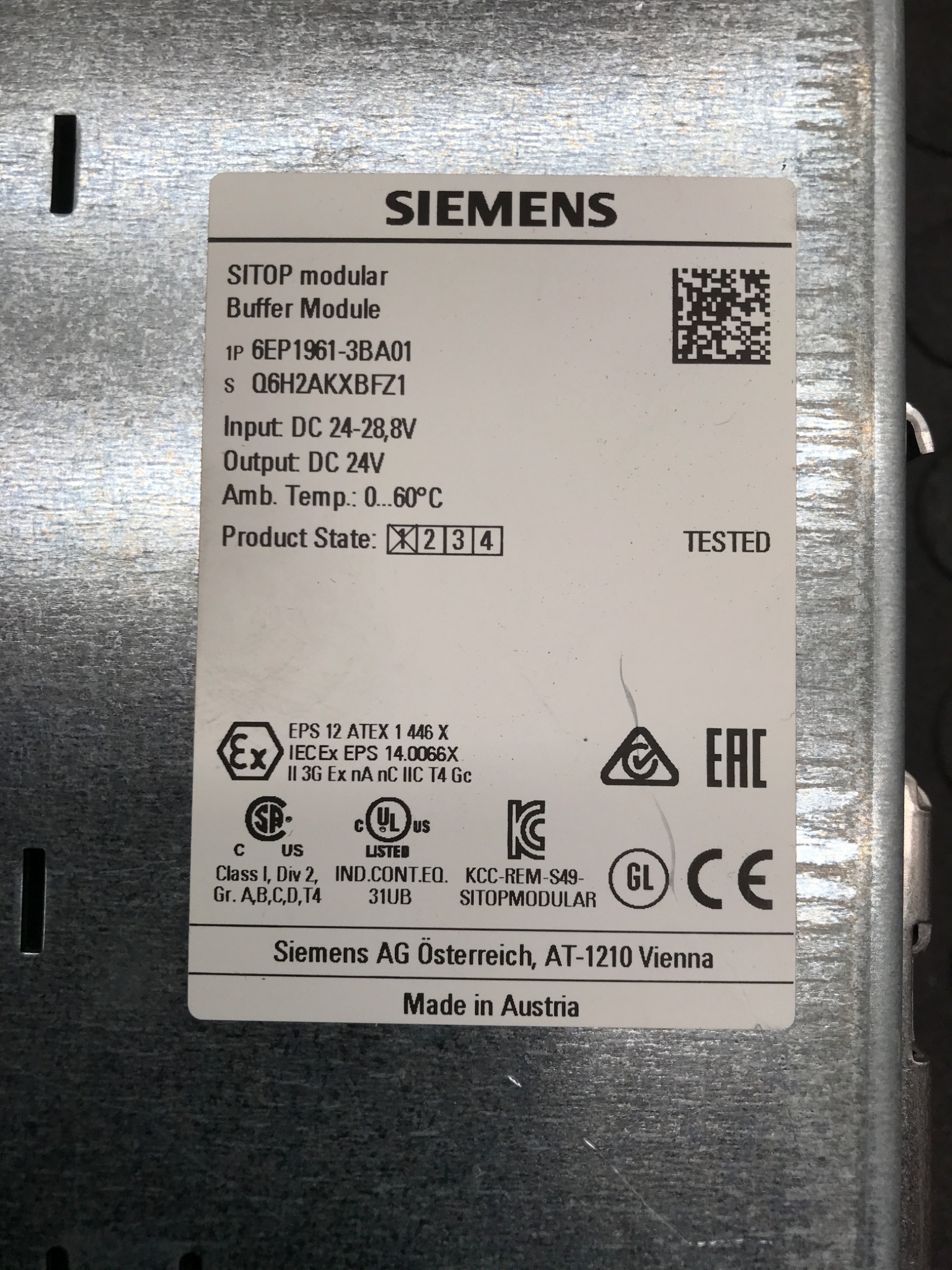 SIEMENS 6EP1961‑3BA01 SITOP PSE201U Buffer Module USED 3