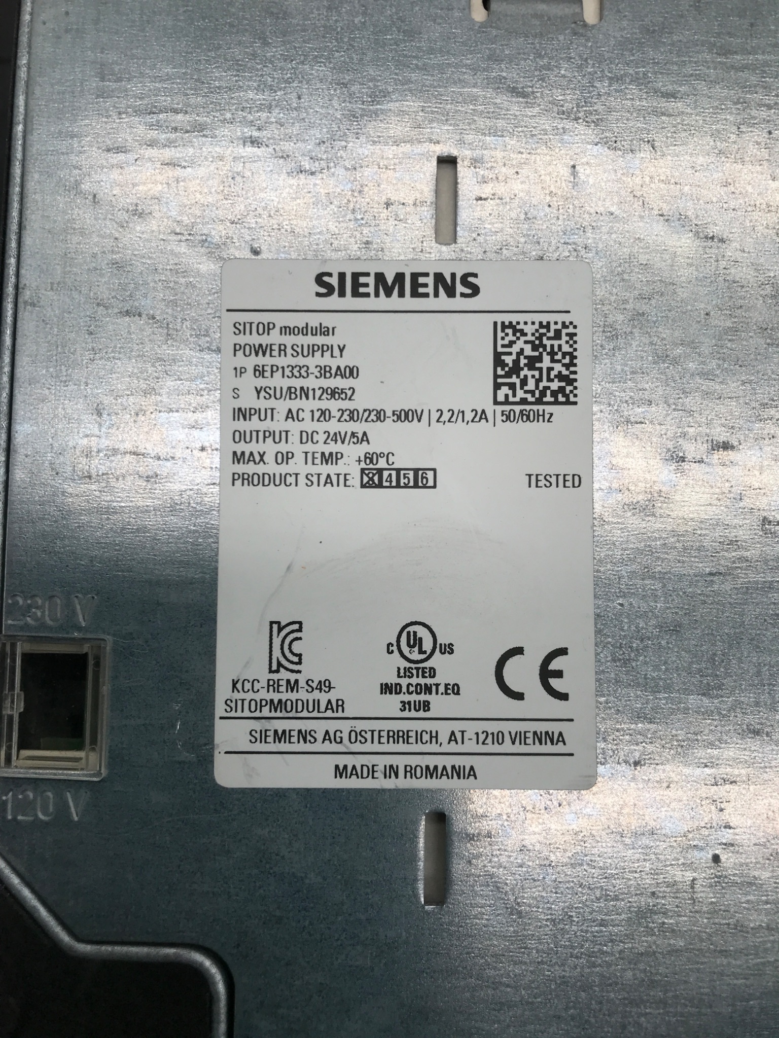 SIEMENS 6EP1333‑3BA00 SITOP Modular Power Supply USED 3
