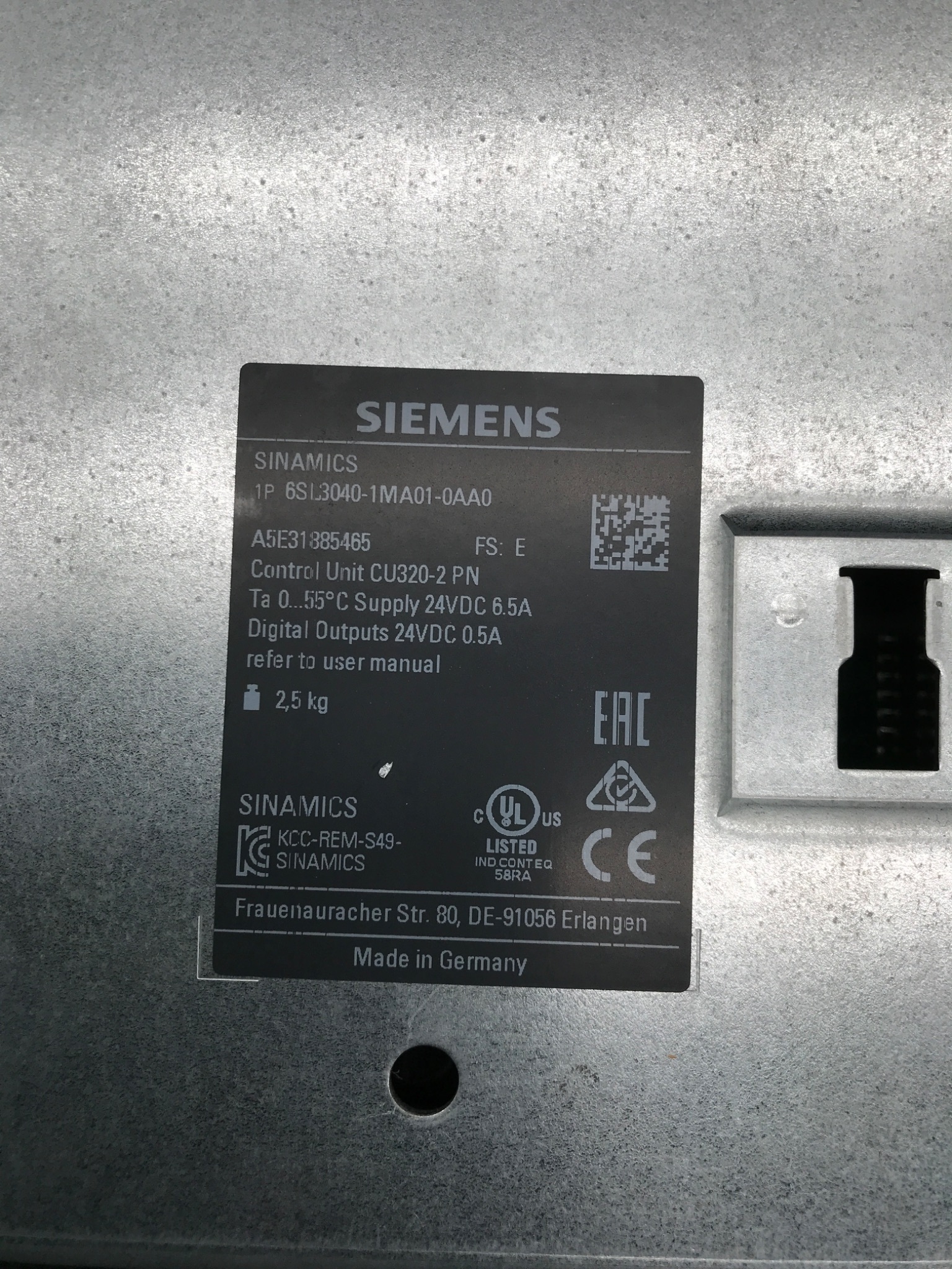 SIEMENS 6SL3040‑1MA01‑0AA0 SINAMICS CU320‑2 PN Control Unit USED 2