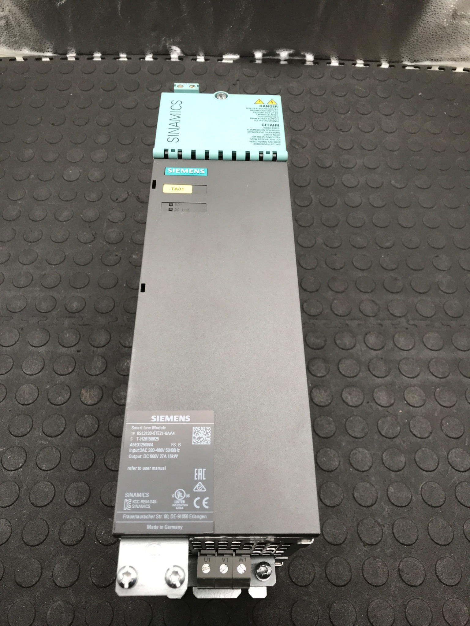 SIEMENS 6SL3130‑6TE21‑6AA4 SINAMICS Smart Line Module USED 0