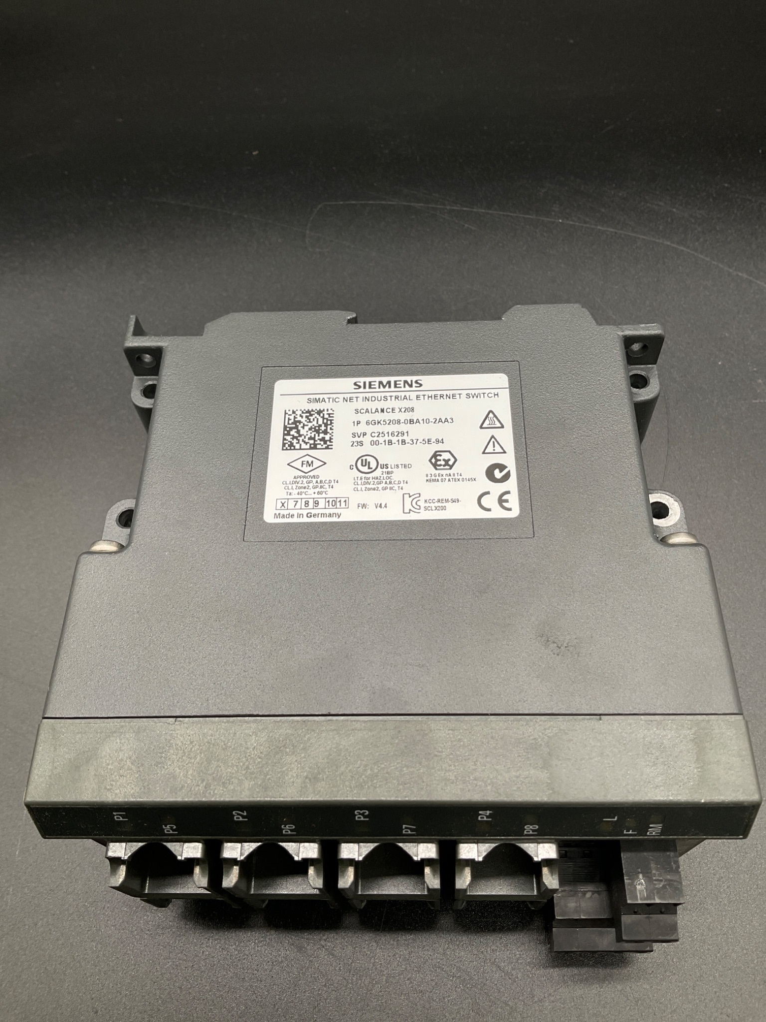 SIEMENS 6GK5208‑0BA10‑2AA3 SCALANCE X208 Ethernet Switch USED 4