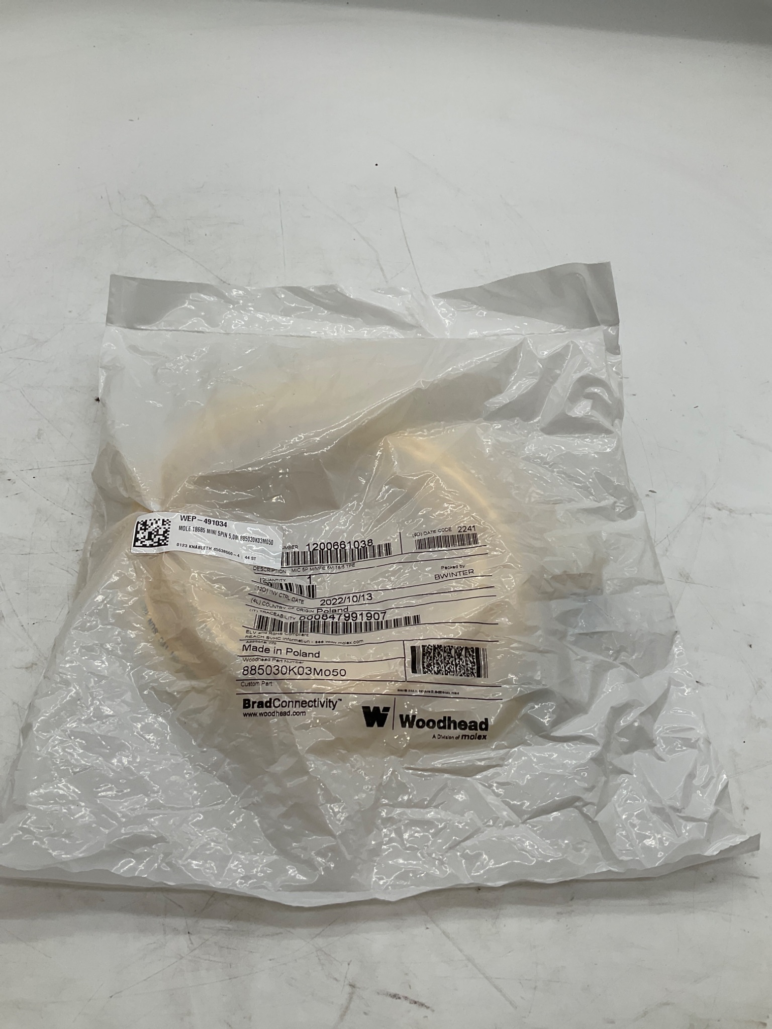 Woodhead 1200661038 Micro-Change 5-Pole Male/Female 5M Cordset NEW 0