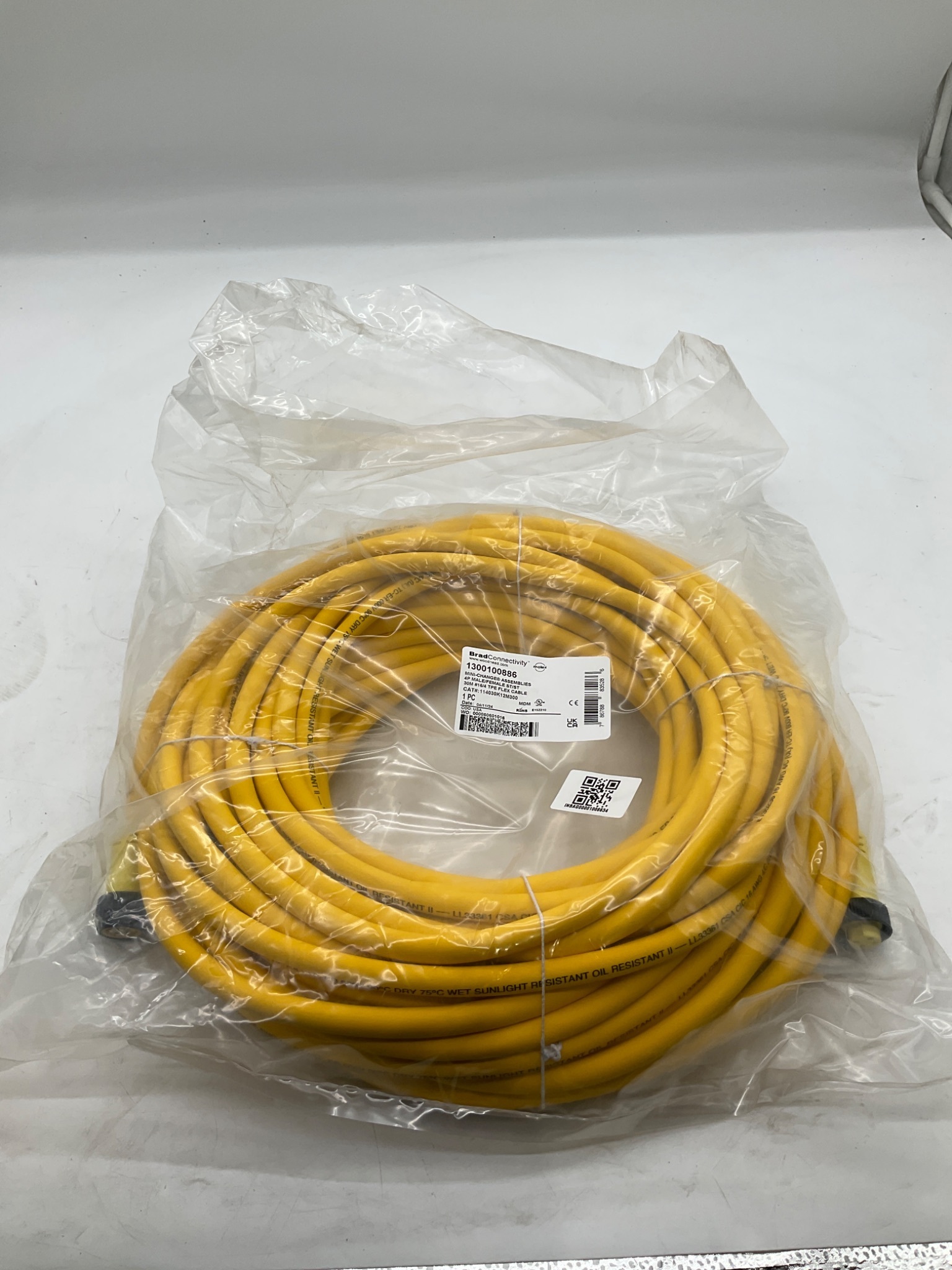 Brad Connectivity 1300100886 Mini-Change 4-Pole Male/Female 30M Cordset NEW 0