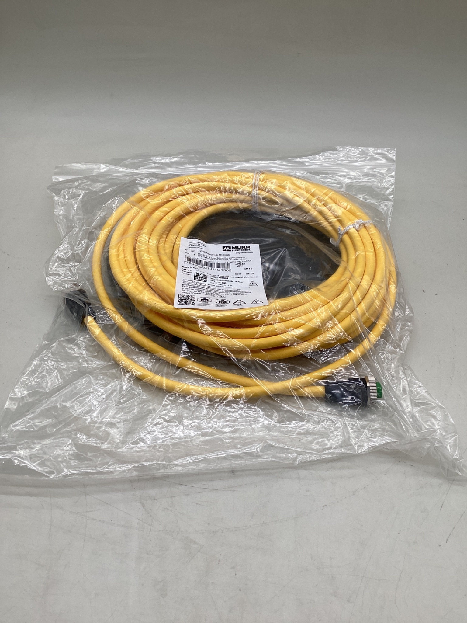 Murrelektronik 7700-A5A01-U1D1500 Mini 7/8" 5-Pole Male/Female 15M Cordset NEW 0