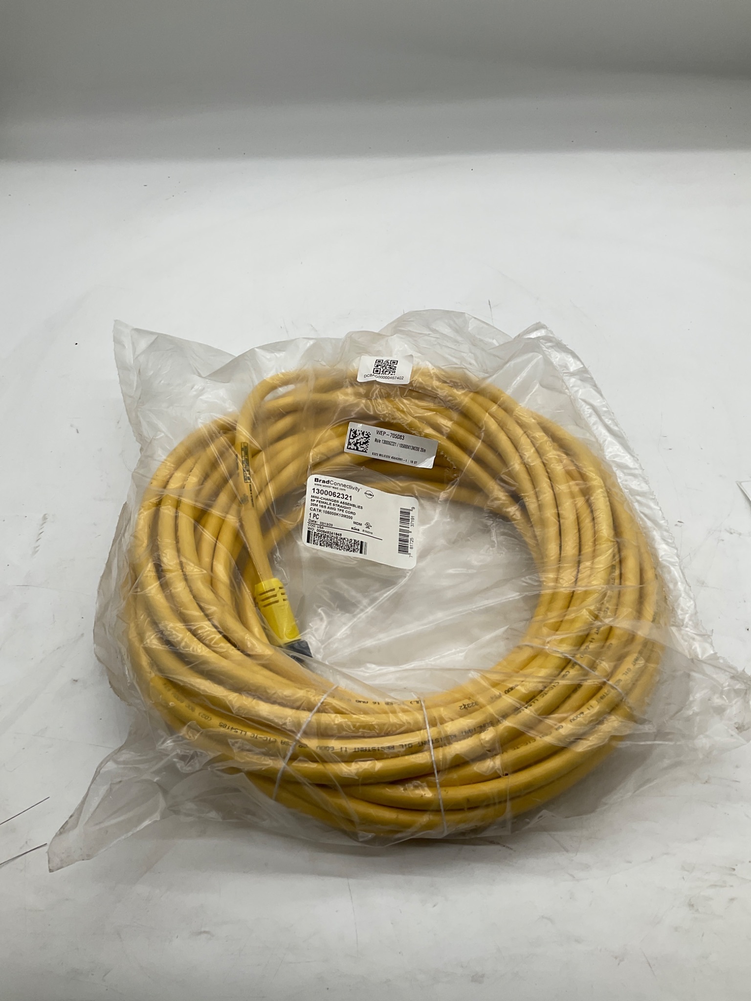 Brad Connectivity 1300062321 20m 5-Pole Female Mini-Change Cordset 105000K13M200 NEW 0
