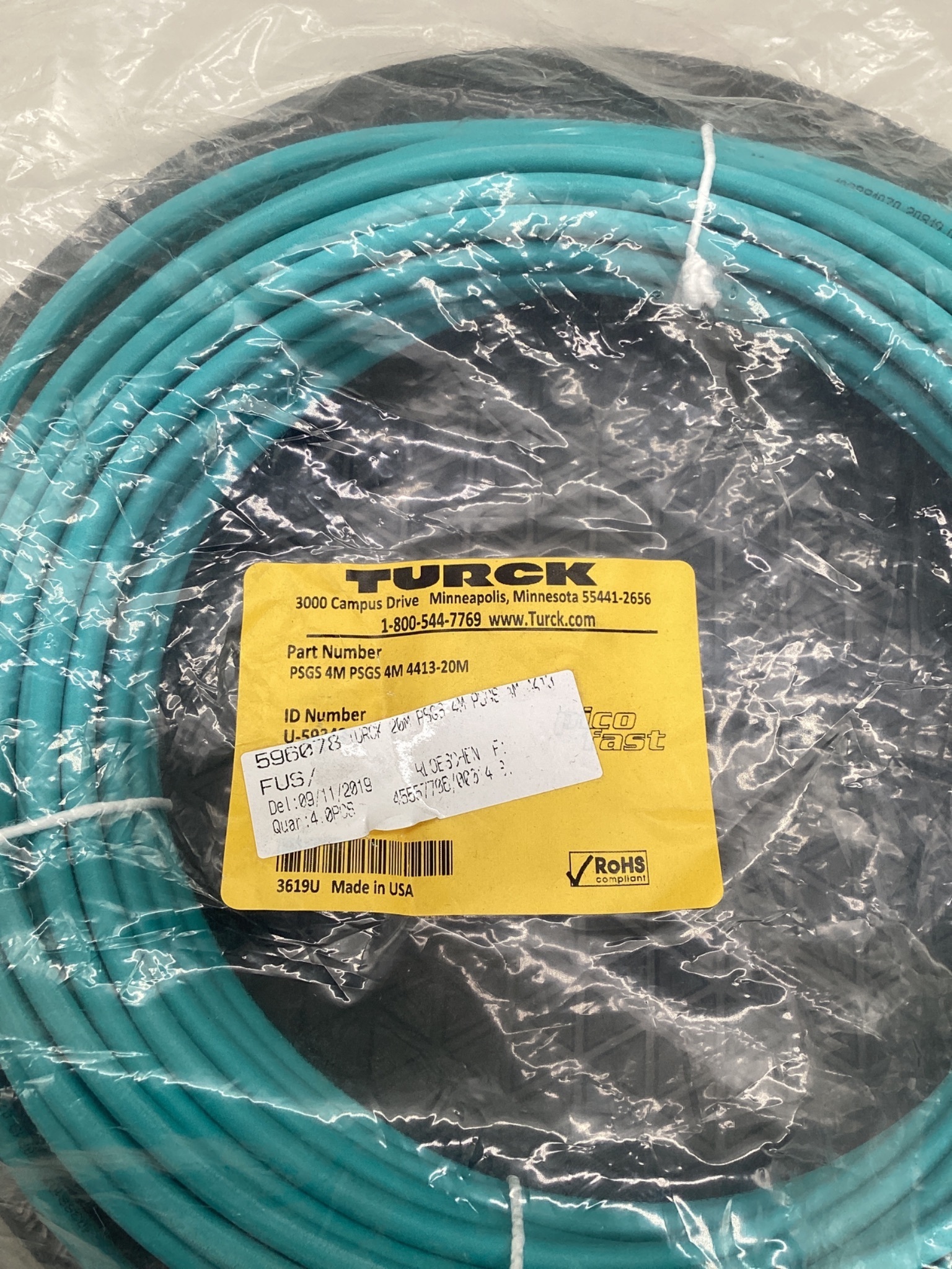 TURCK PSGS 4M-4413-20M Eurofast Cordset 20M NEW 1