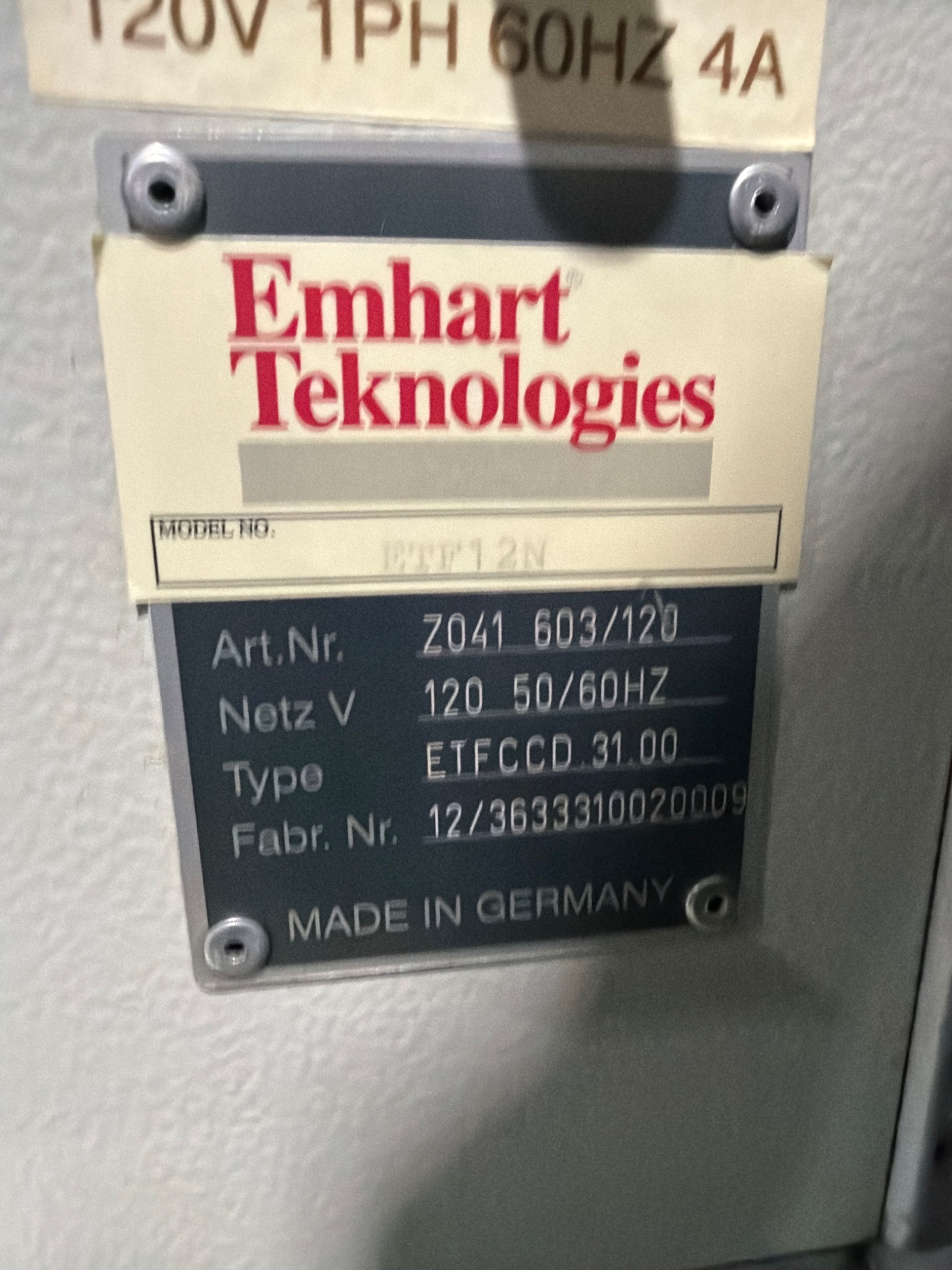 Emhart ETF12N Stud Feeder System USED 4