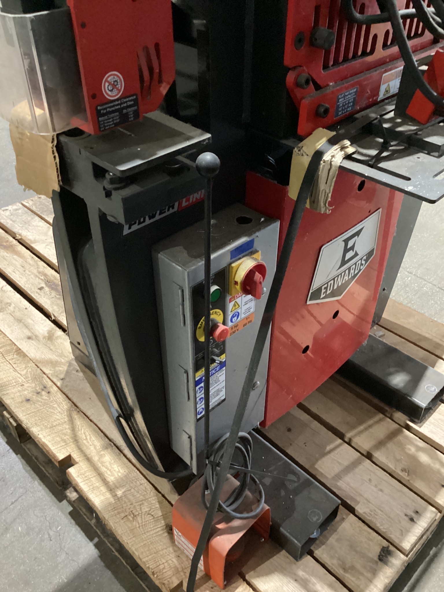 Edwards 55 Ton Hydraulic Ironworker 5 HP 230V 1PH USED 5
