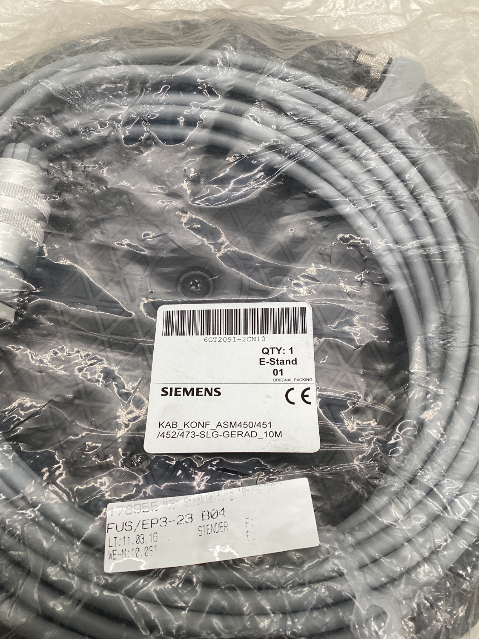SIEMENS 6GT2091-2CN10 SIMATIC RF Cable Assembly 10M NEW 1