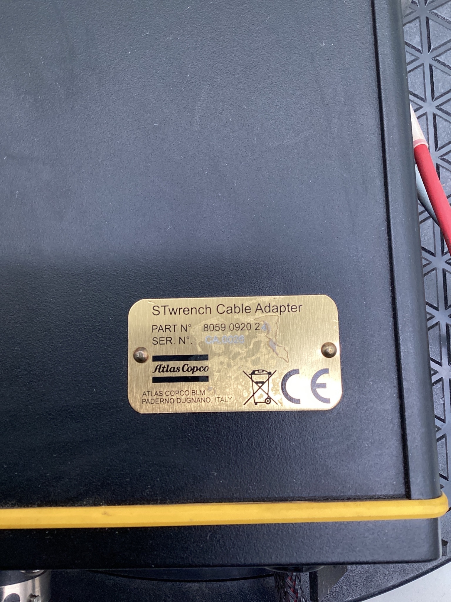 Atlas Copco 8059 0920 24 STwrench Cable Adapter USED 1